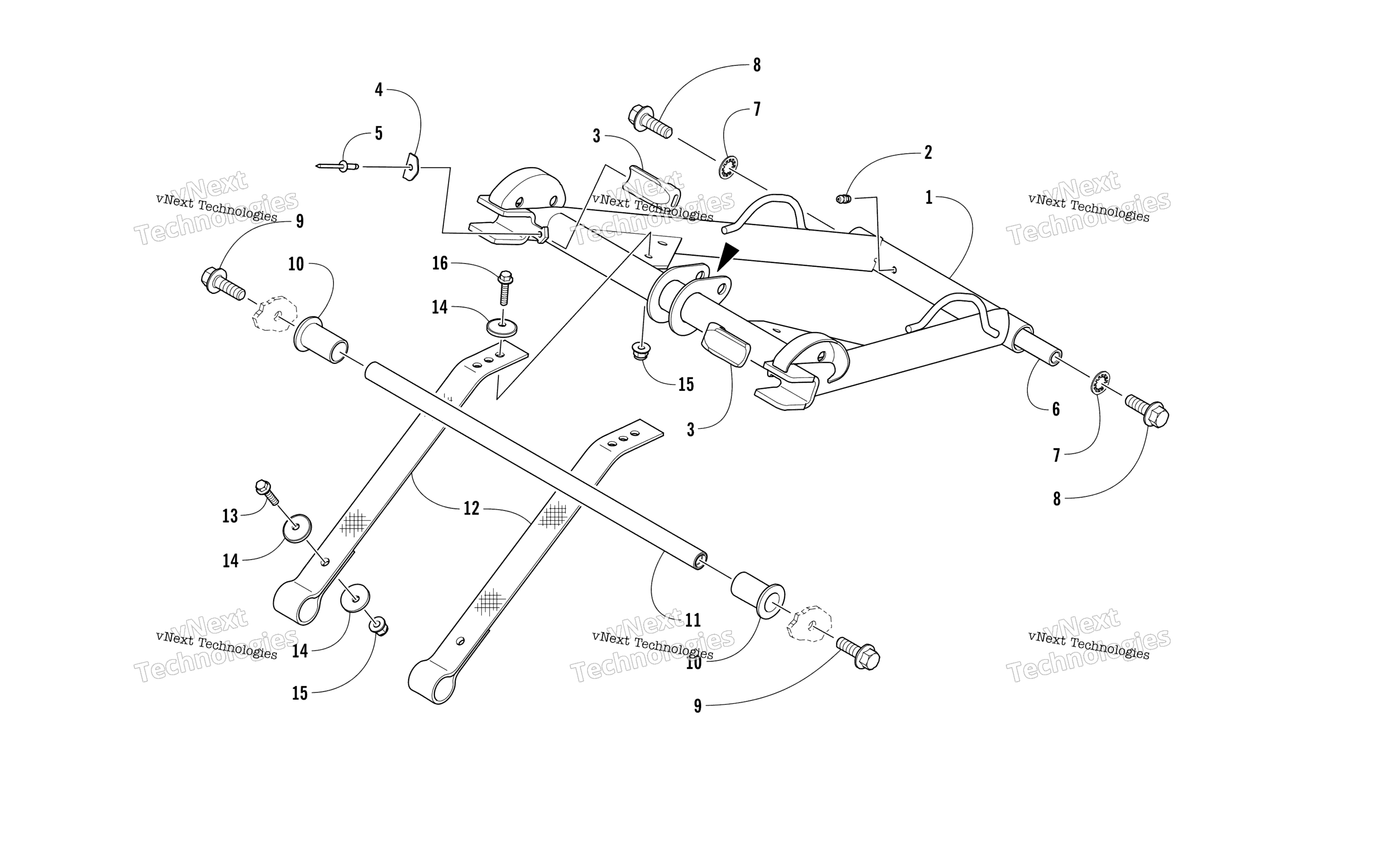 Задняя часть Suspension Front Arm Assembly