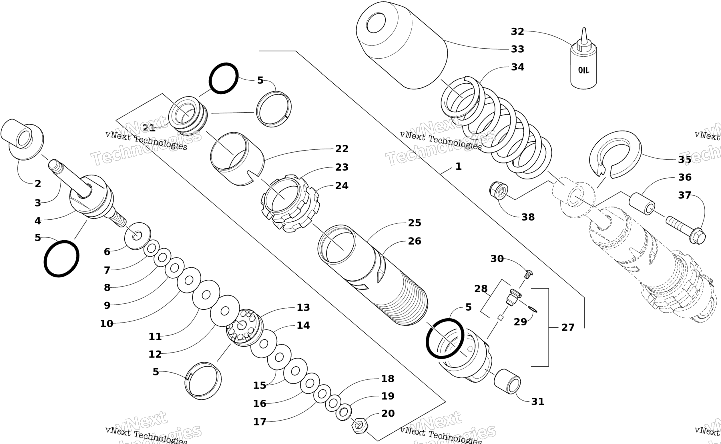 Задняя часть Suspension Front Arm Shock Absorber