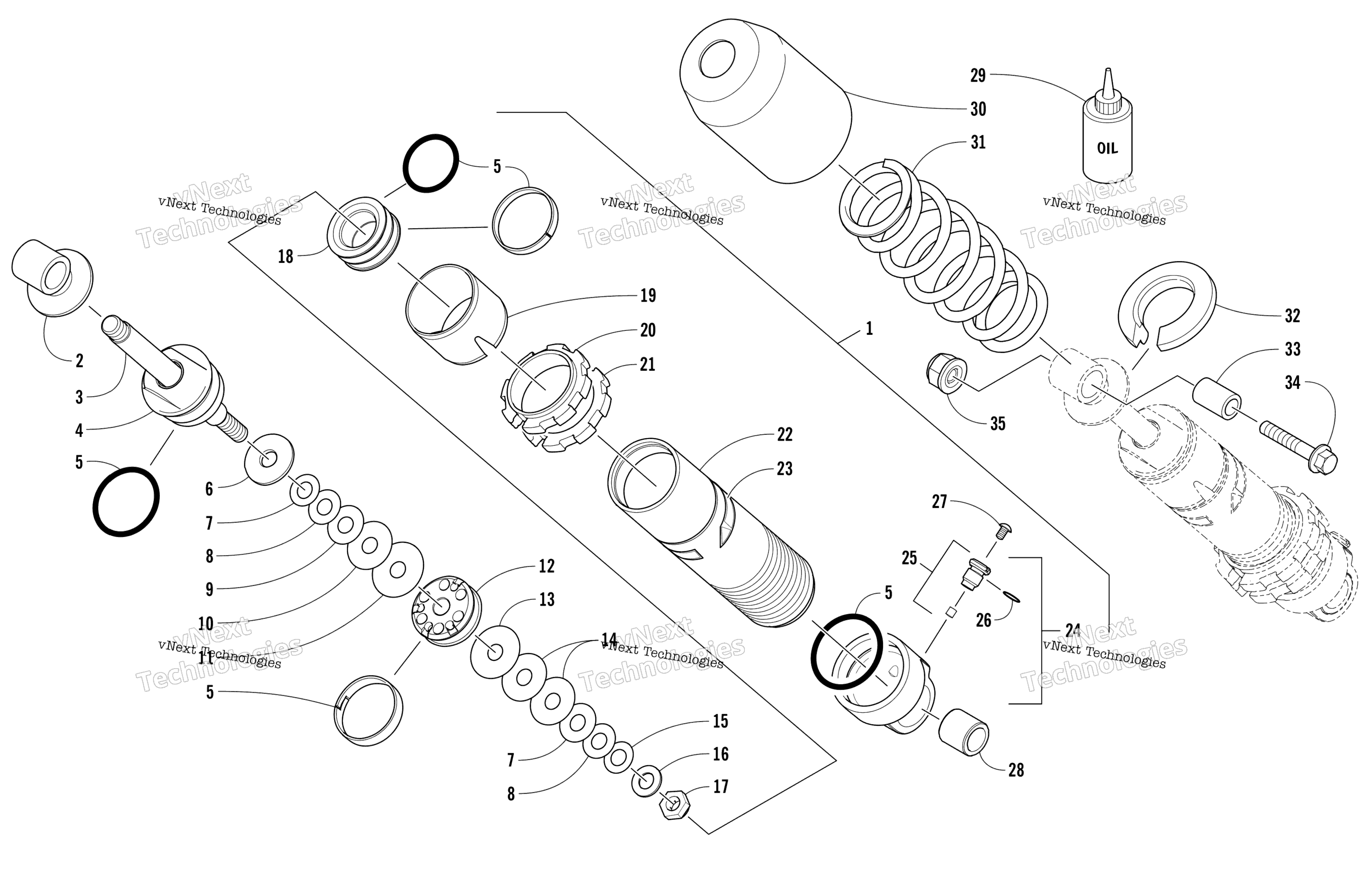 Задняя часть Suspension Front Arm Shock Absorber