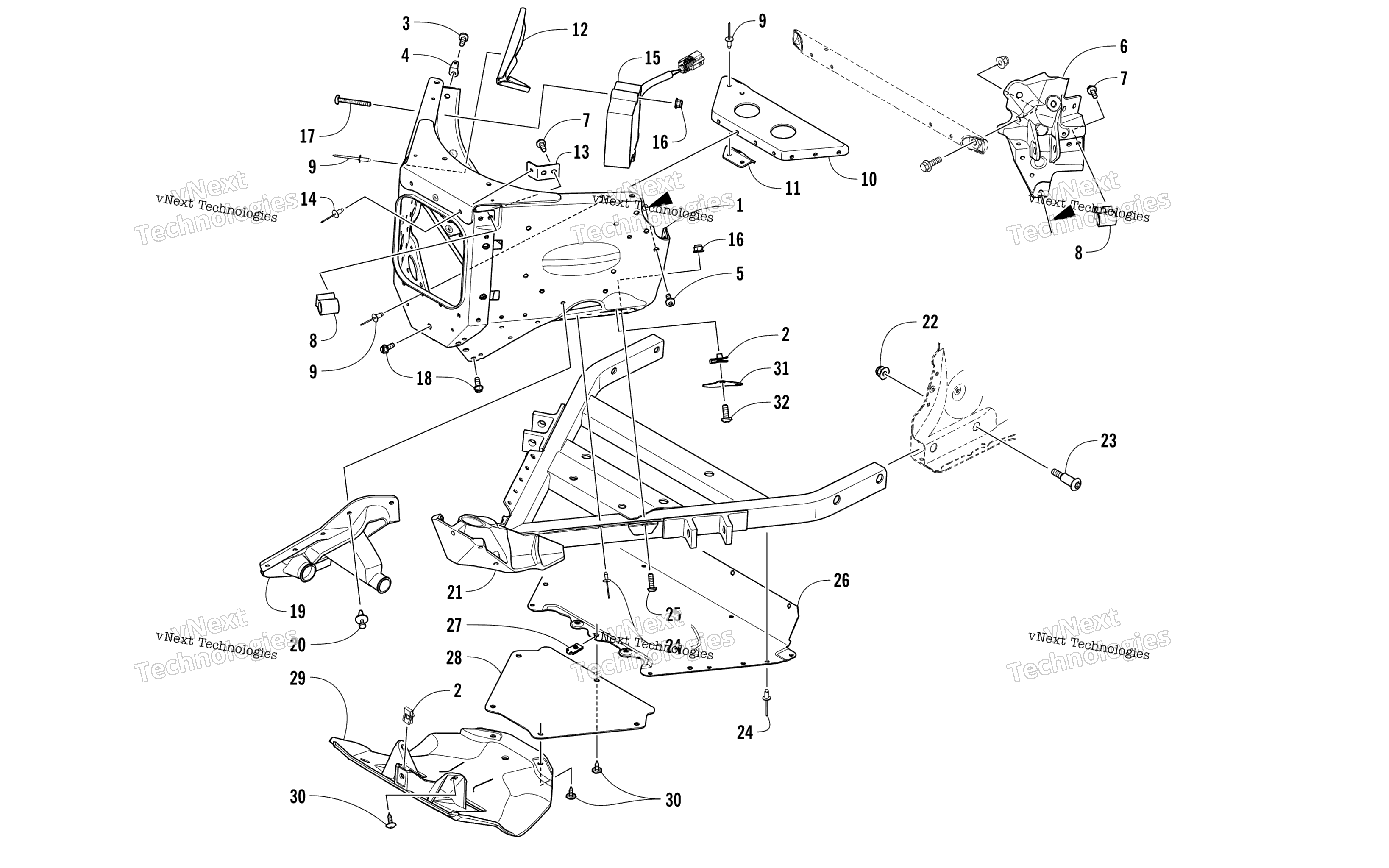 Передняя часть Frame Assembly