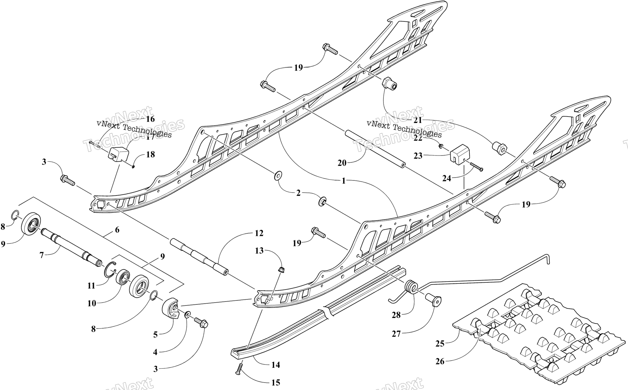 Slide Rail и Track узел