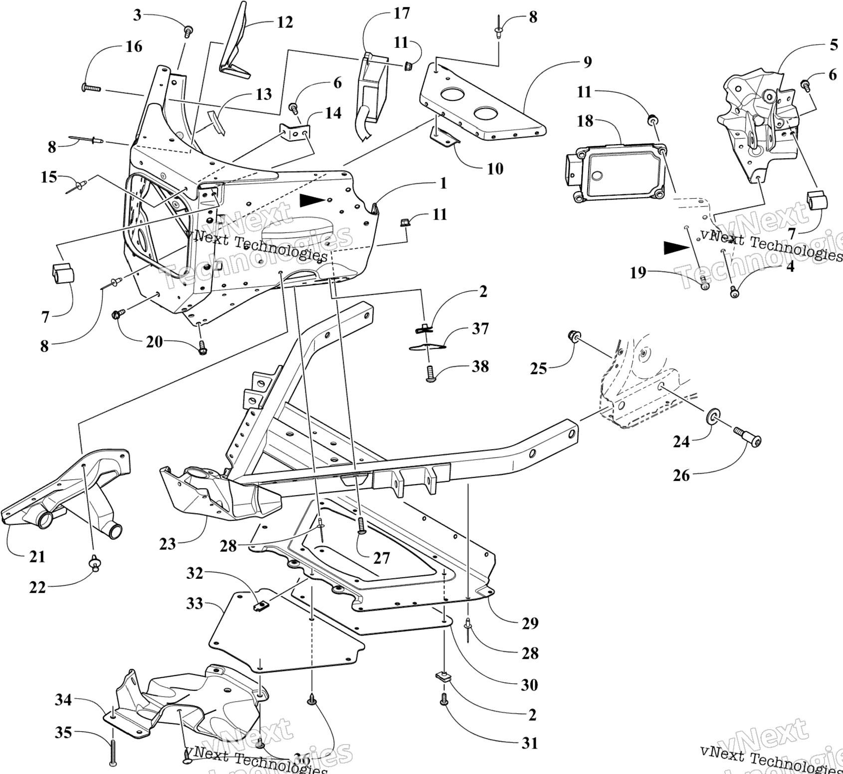 Передняя часть Frame Assembly