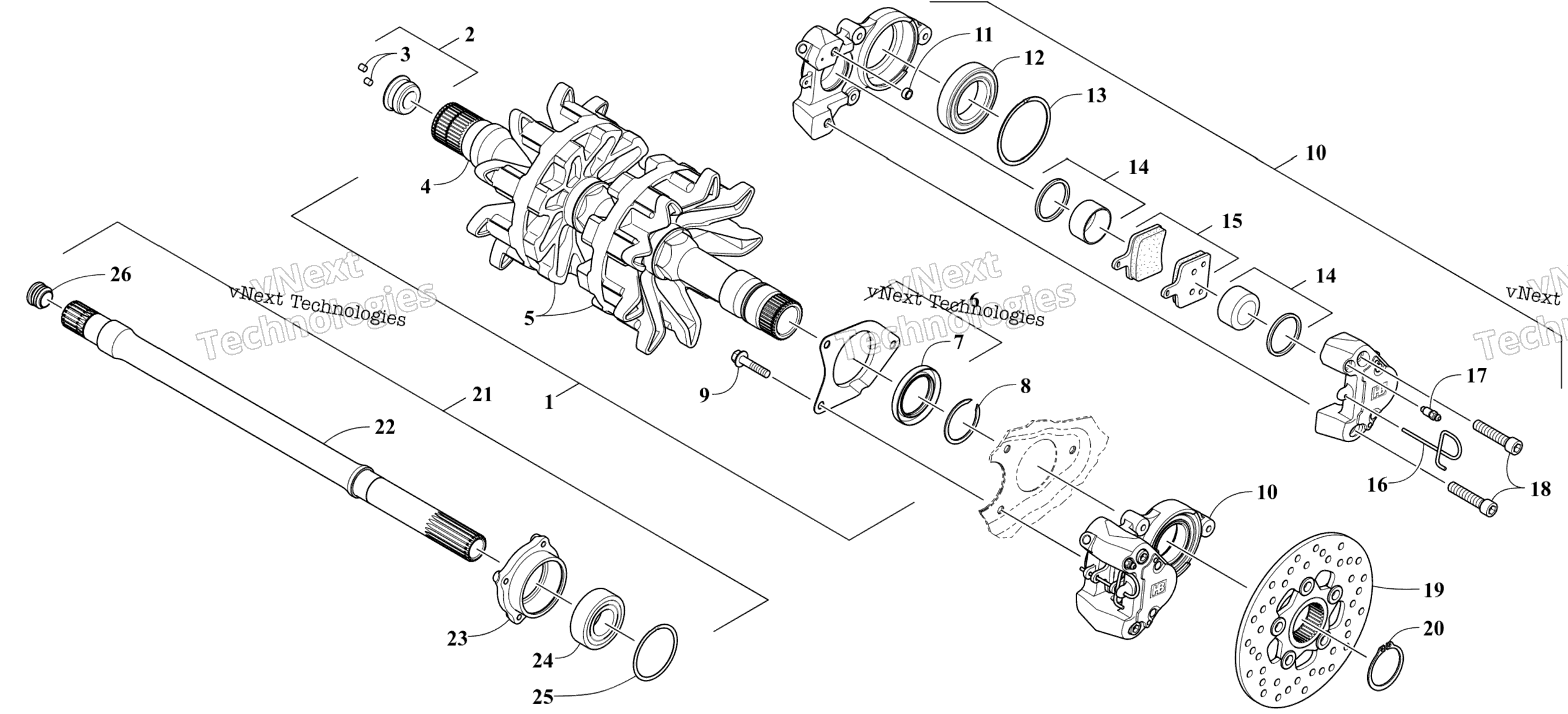 Привод Train Shafts And Brake Assemblies