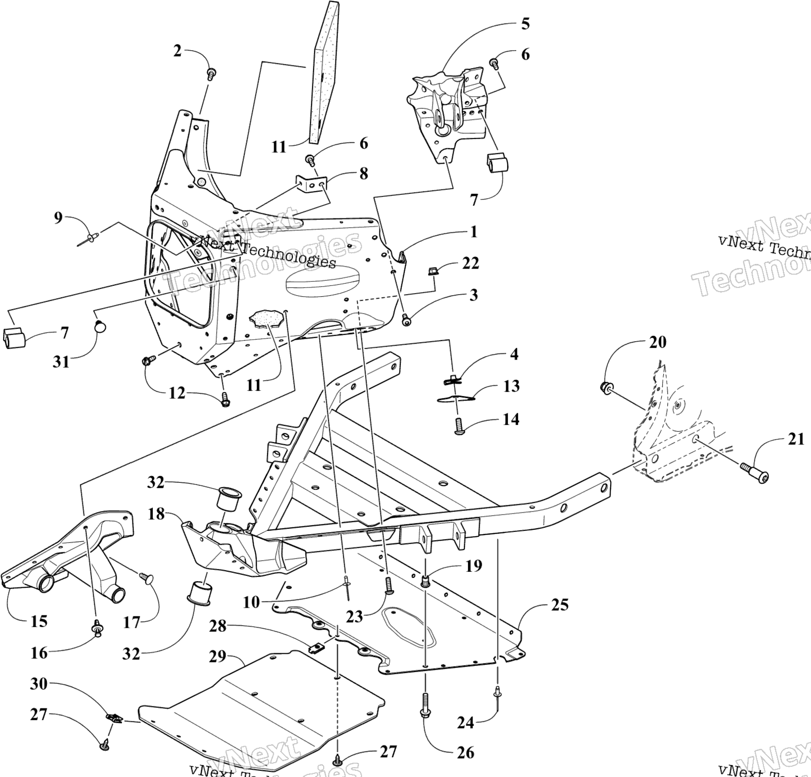 Передняя часть Frame Assembly