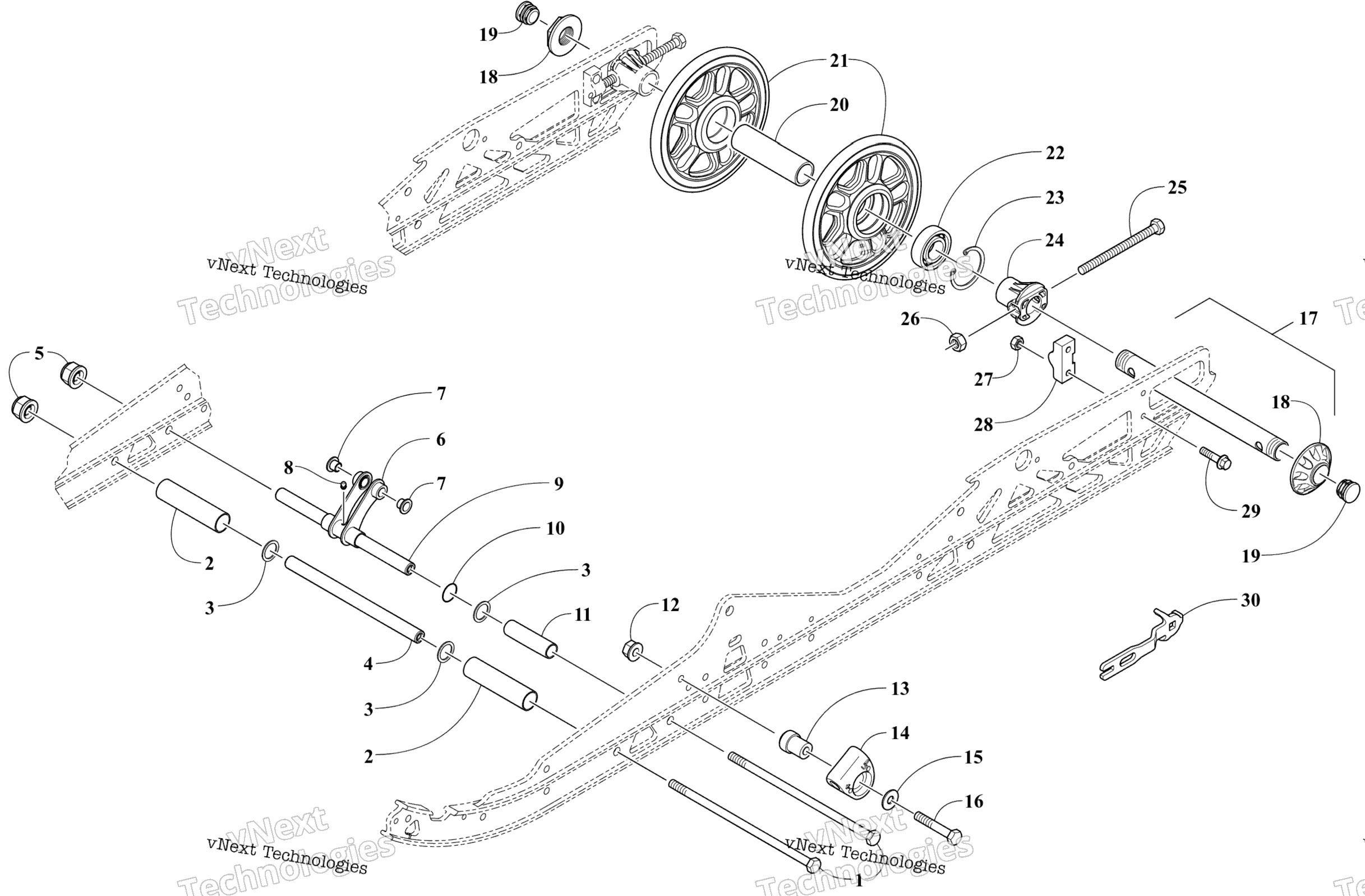 Idler колесо узел