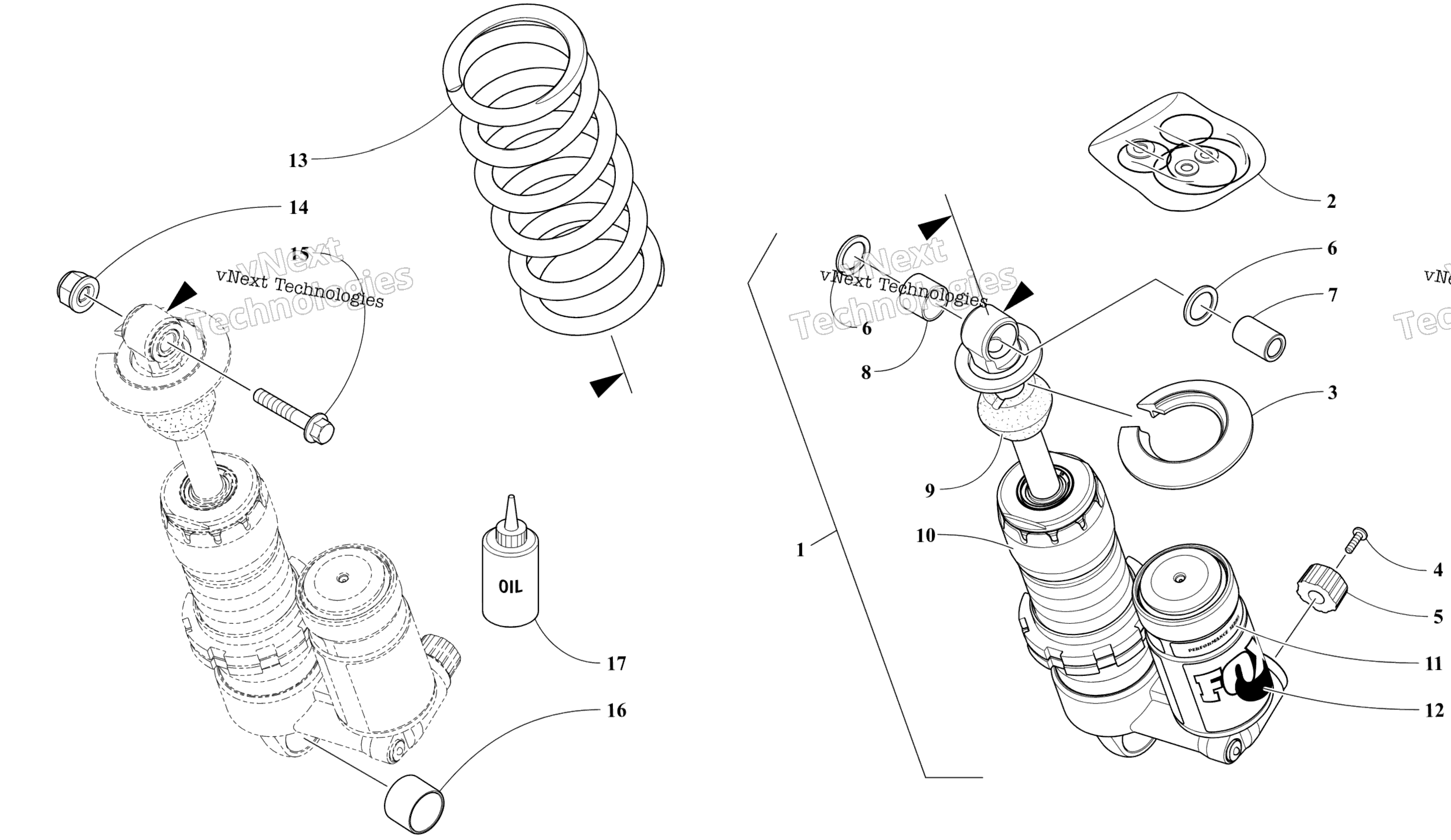 Задняя часть Suspension Front Arm Shock Absorber