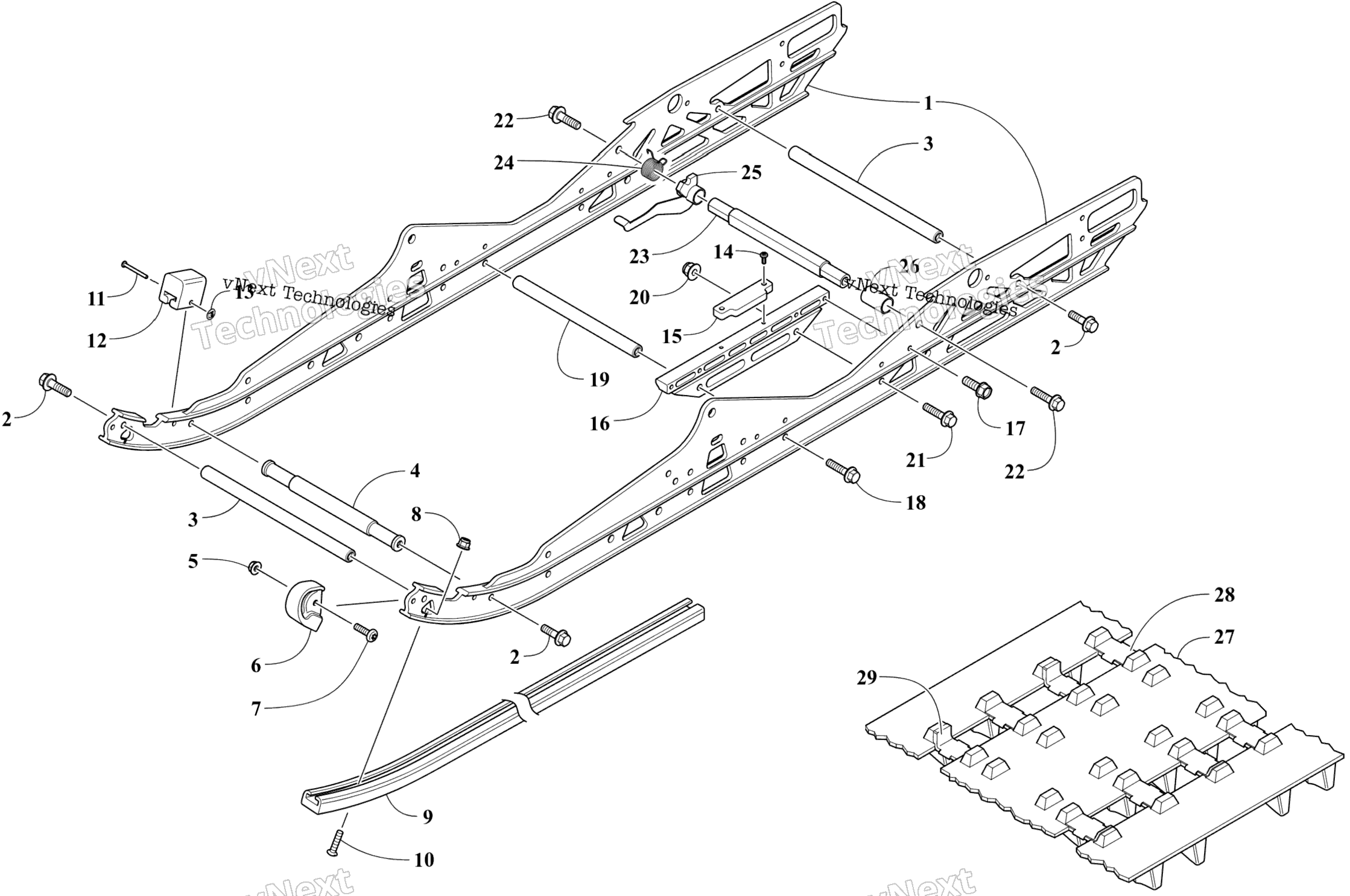 Slide Rail и Track узел