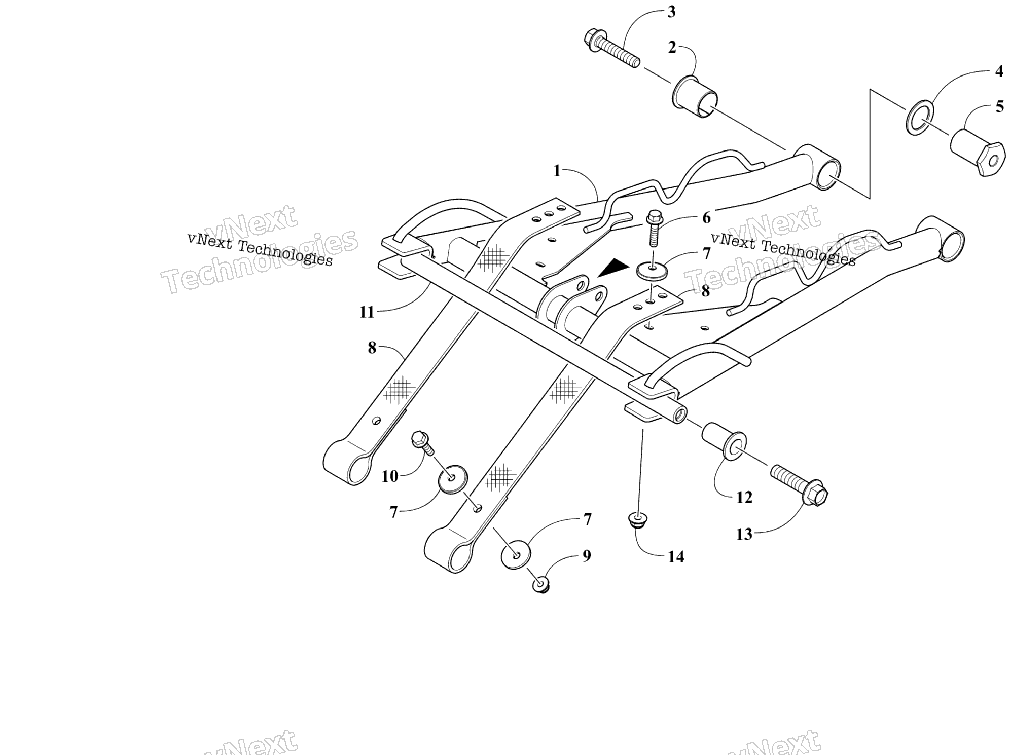 Задняя часть Suspension Front Arm Assembly