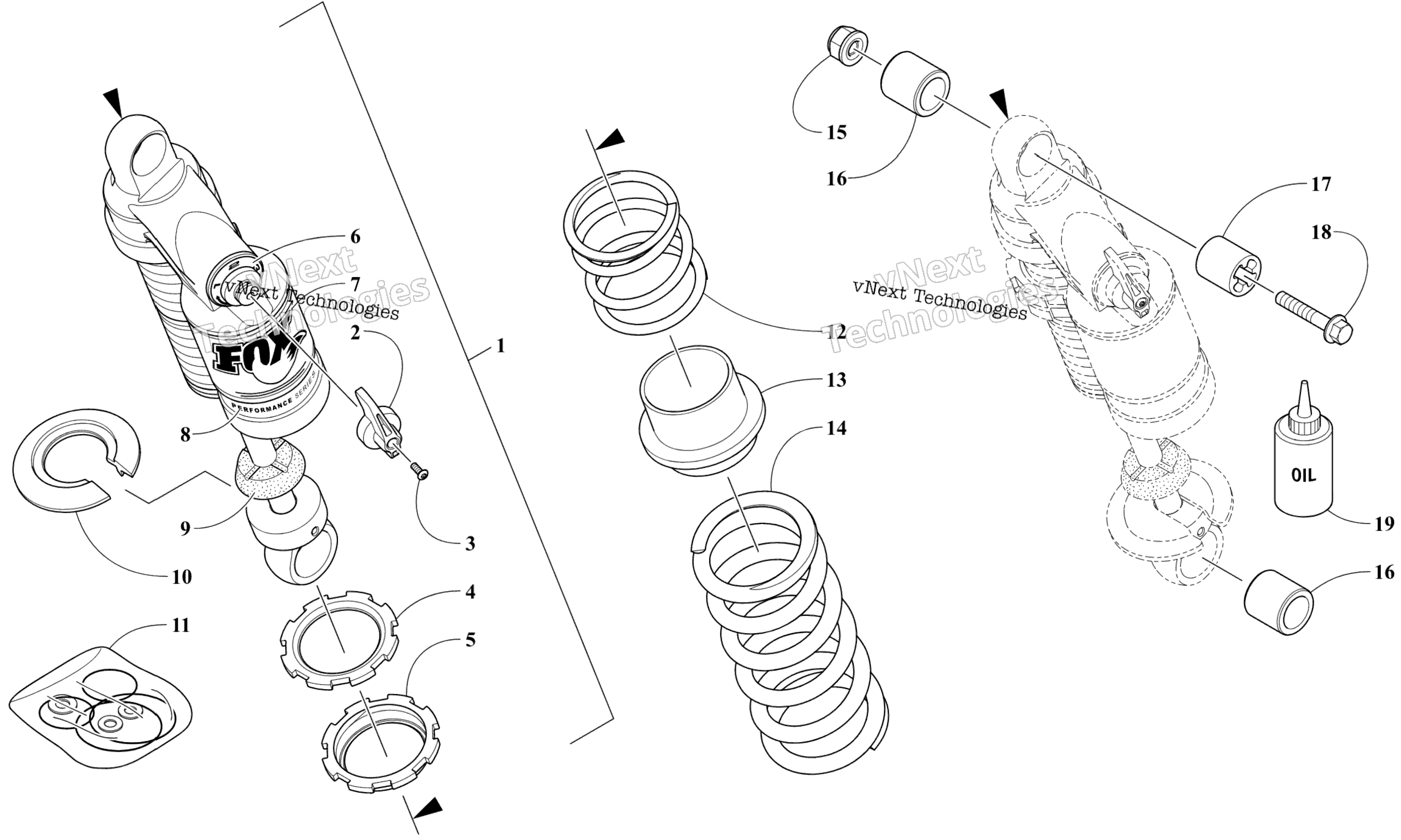 Задняя часть Suspension Front Arm Shock Absorber