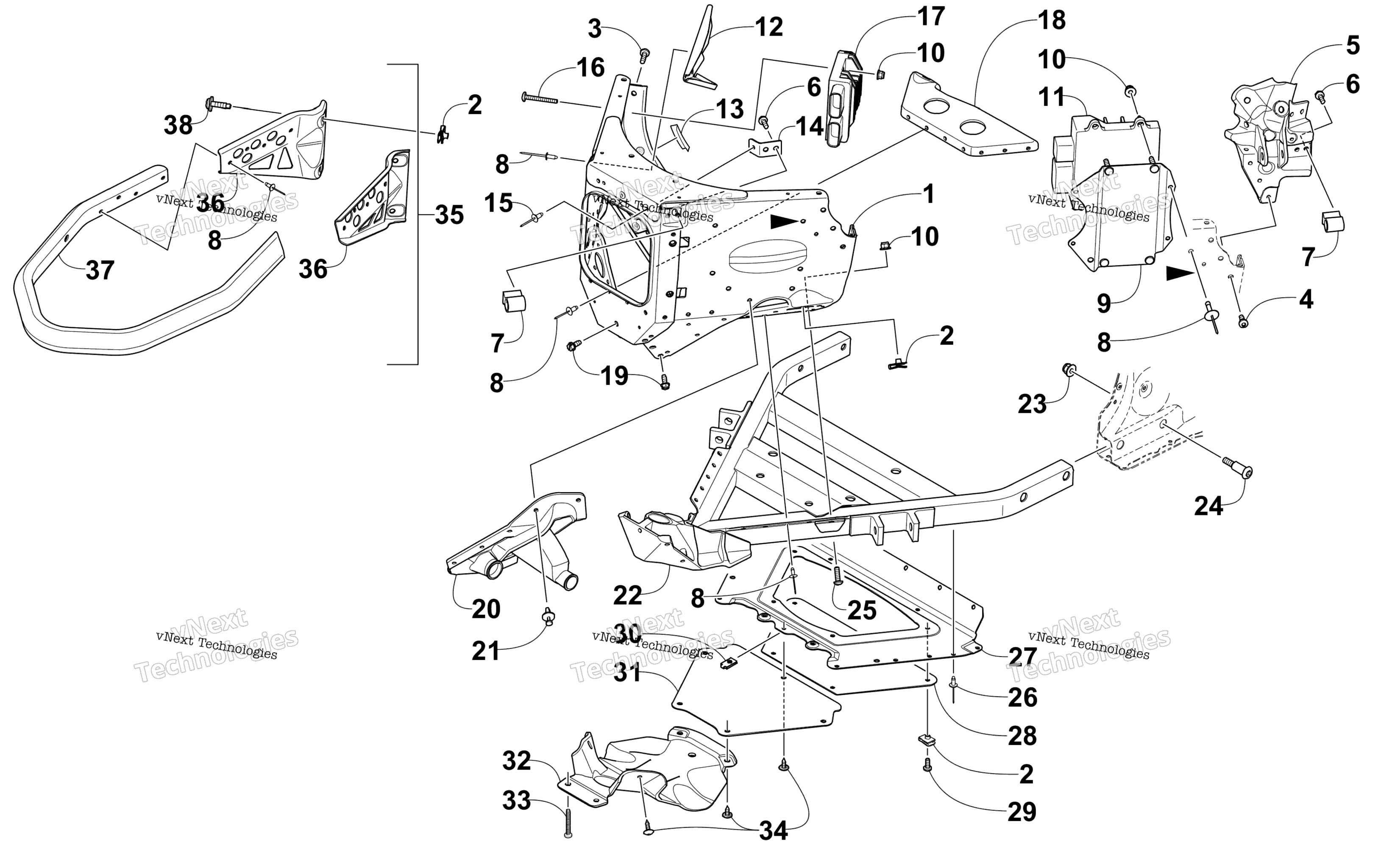 Передняя часть Bumper And Frame Assembly