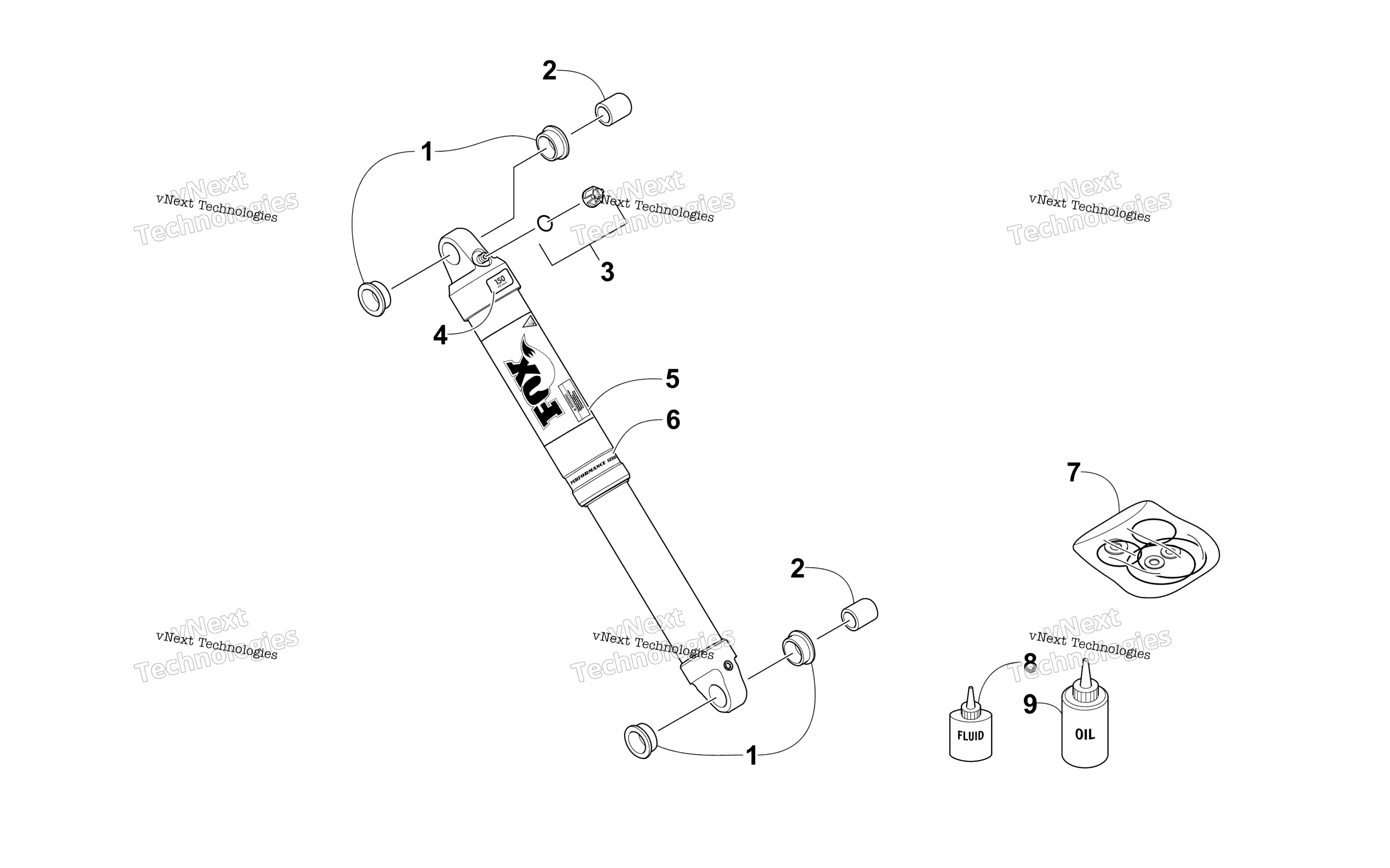 Передняя часть Suspension Shock Absorber