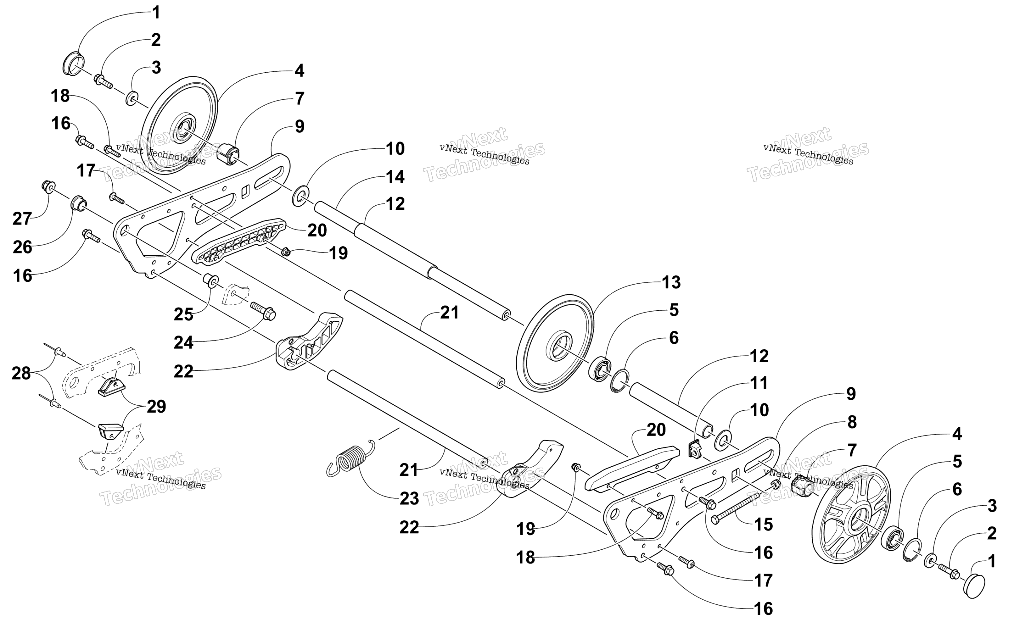 Articulating Skid рама узел