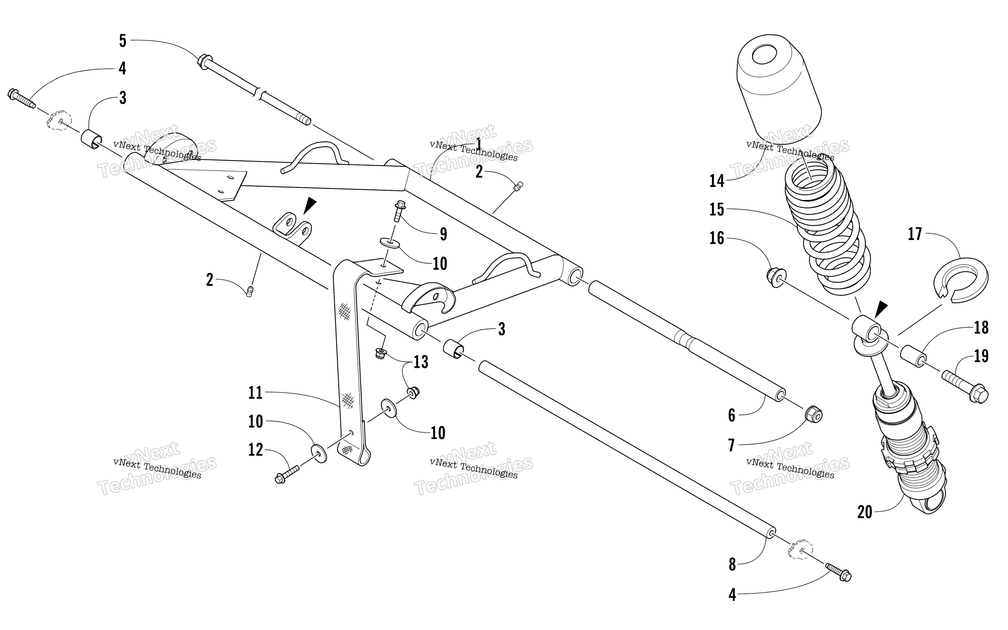 Задняя часть Suspension Front Arm Assembly