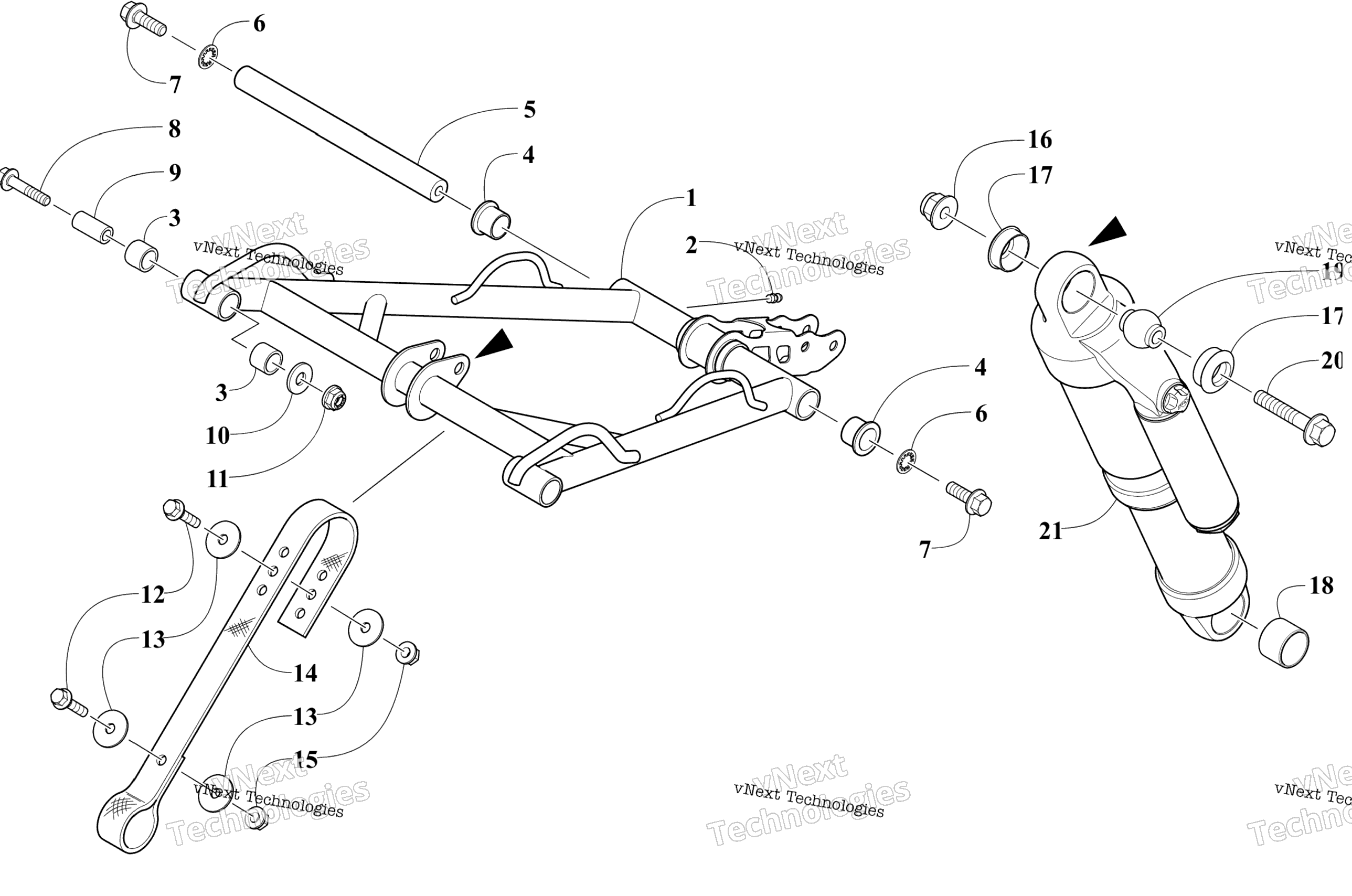 Задняя часть Suspension Front Arm Assembly