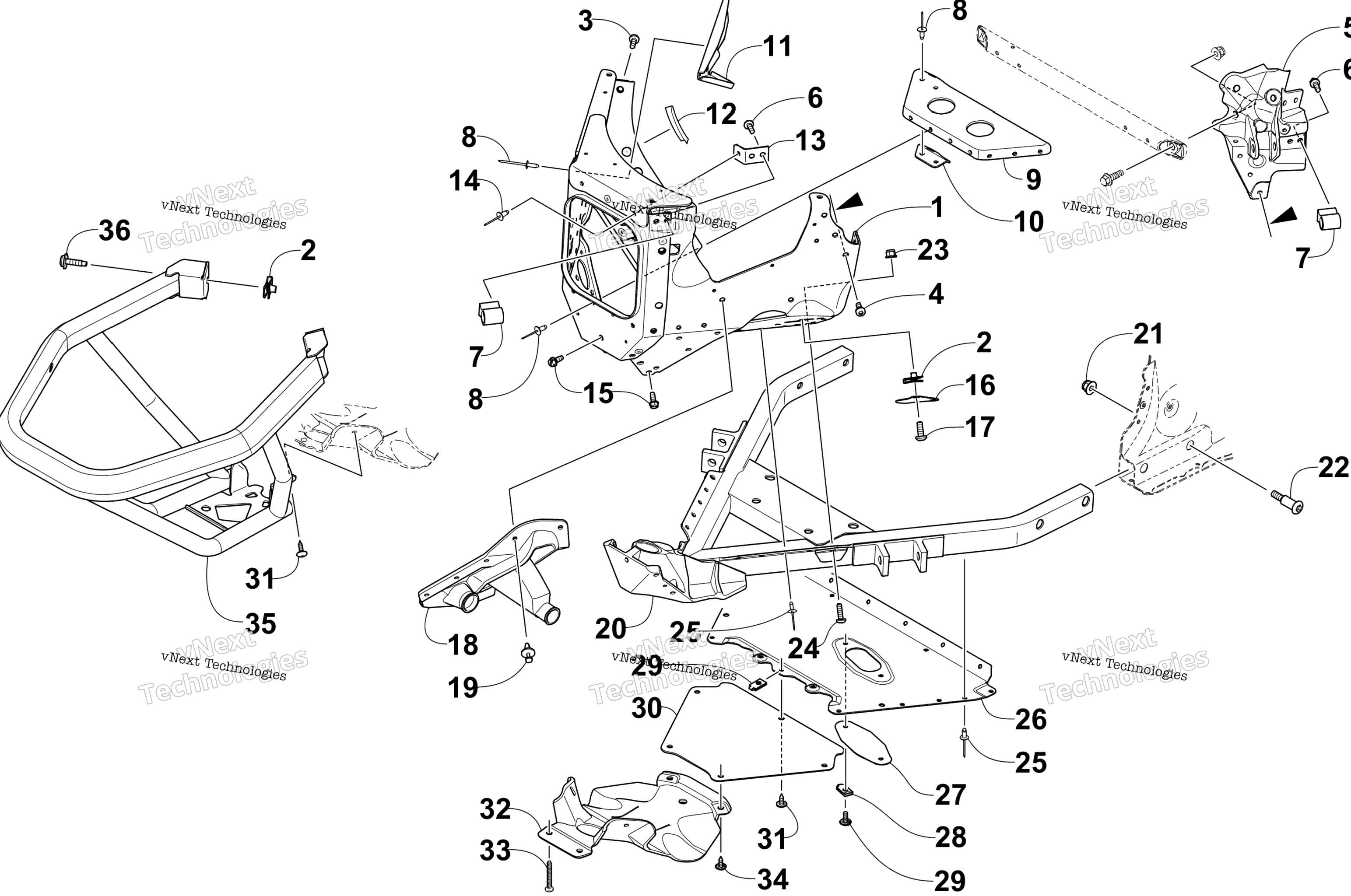 Передняя часть Bumper And Frame Assembly