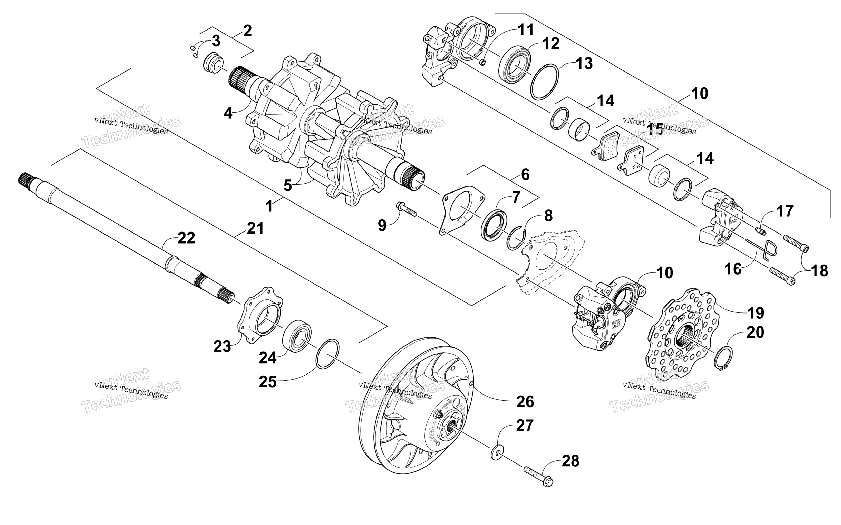 Привод Train Shafts And Brake Assemblies