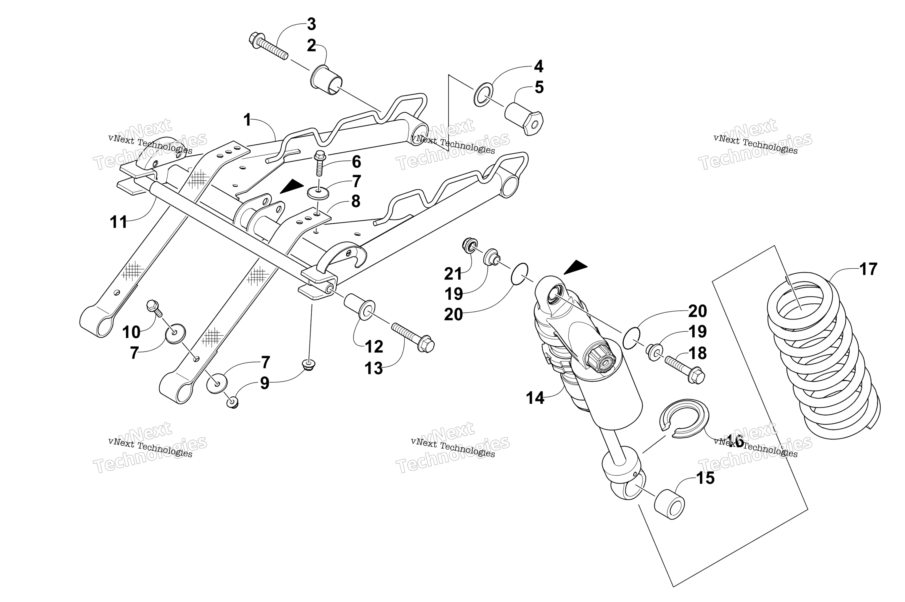 Задняя часть Suspension Front Arm Assembly
