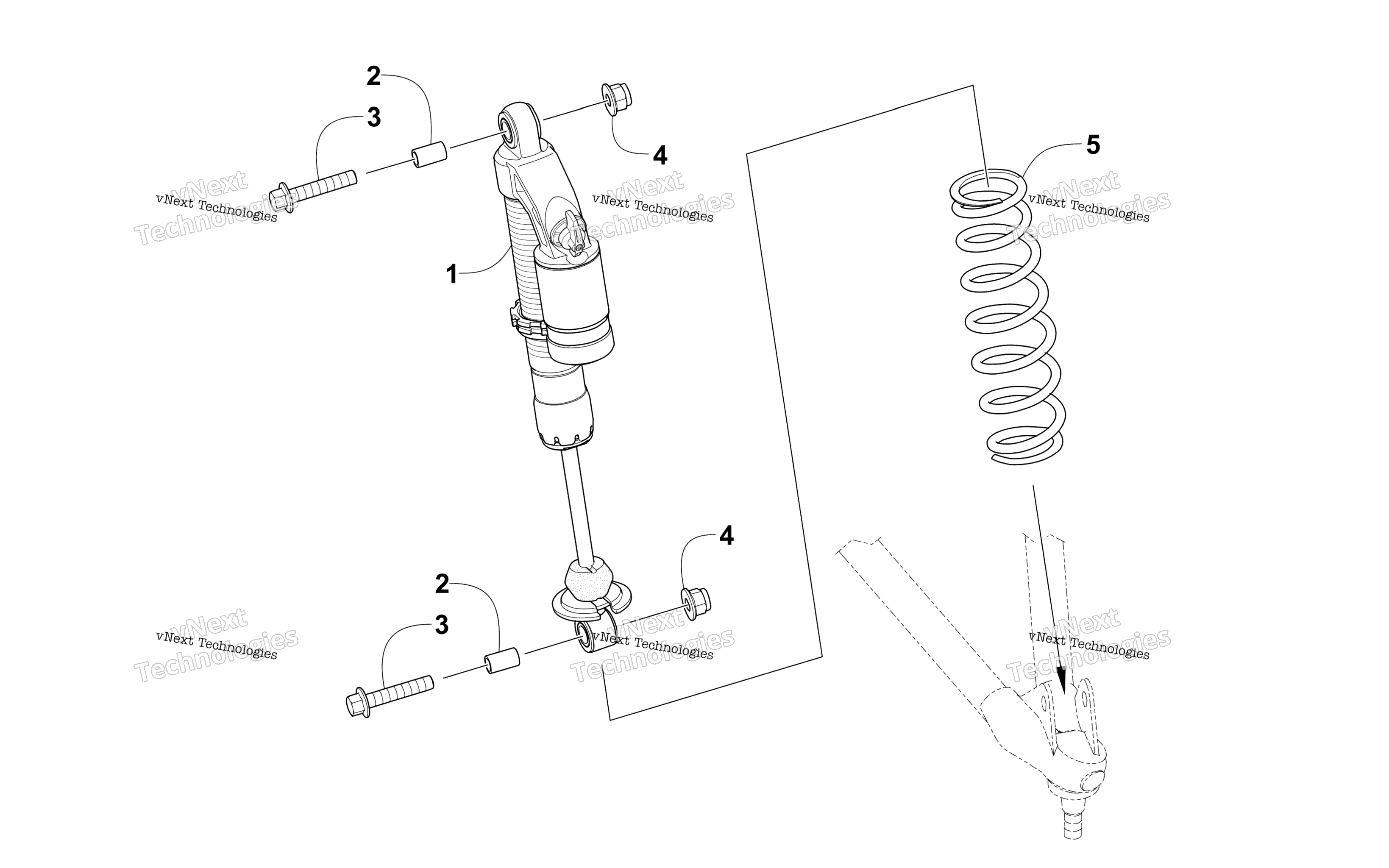 Передняя часть Shock Absorber Assembly