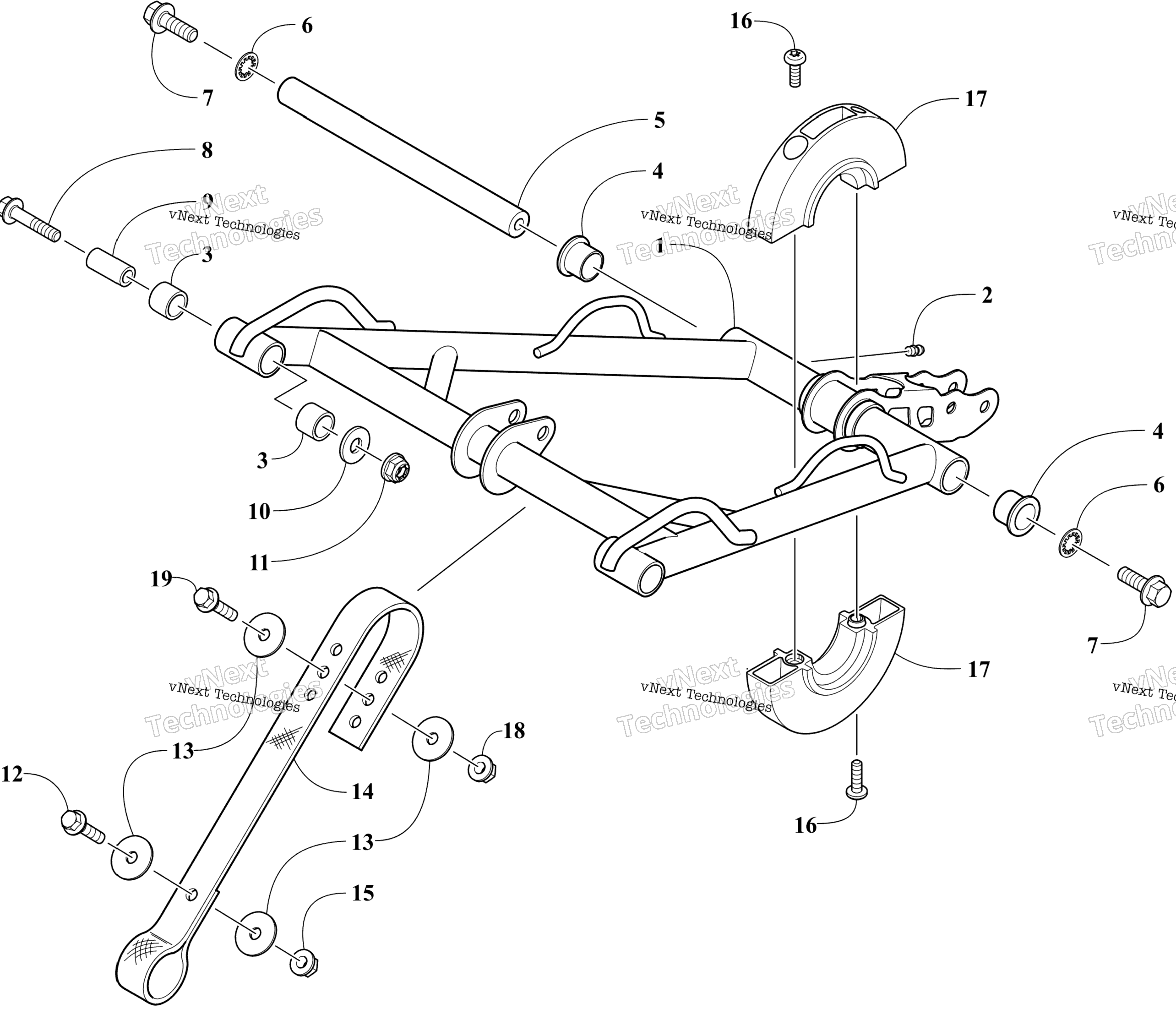 Задняя часть Suspension Front Arm Assembly