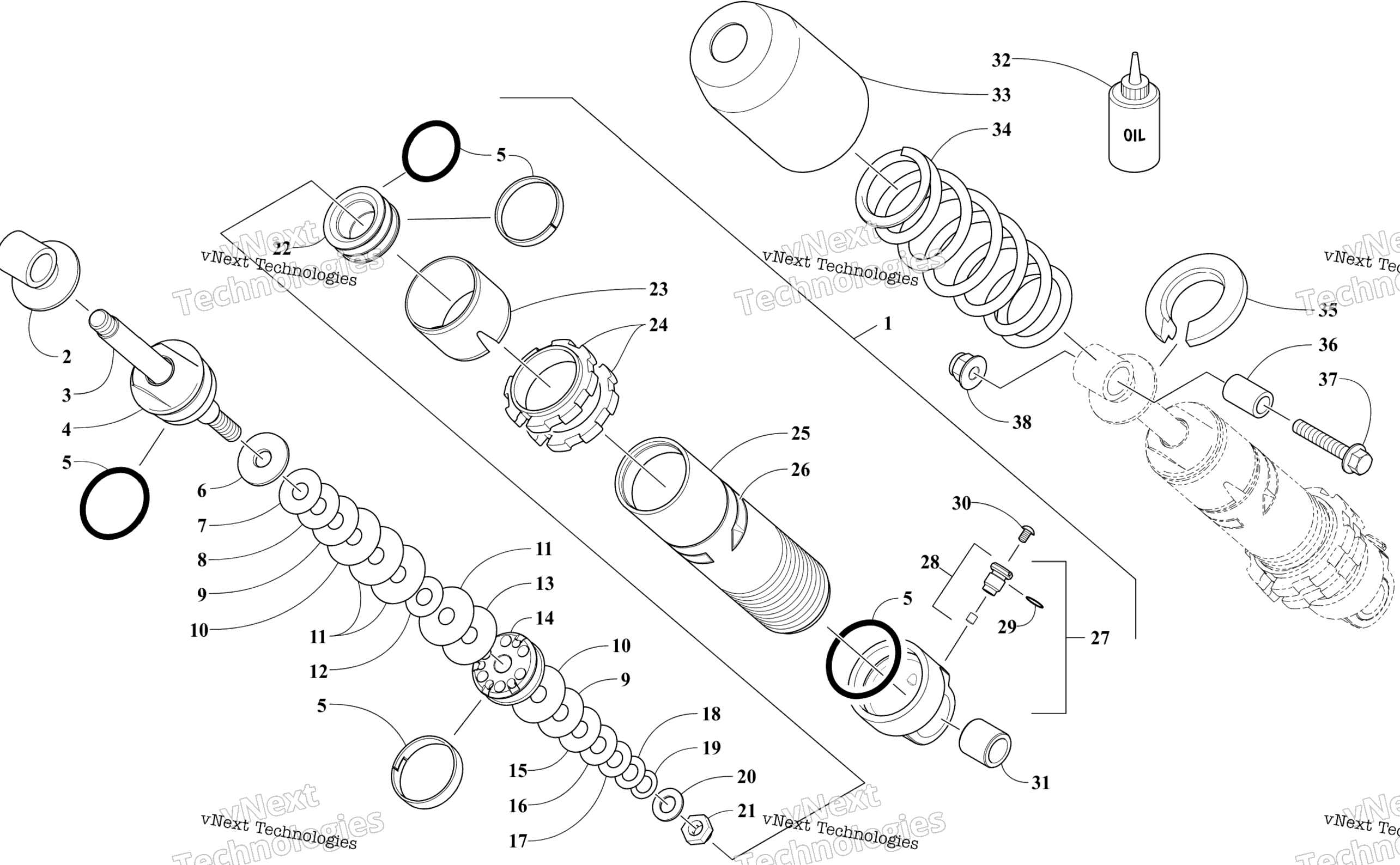 Задняя часть Suspension Front Arm Shock Absorber