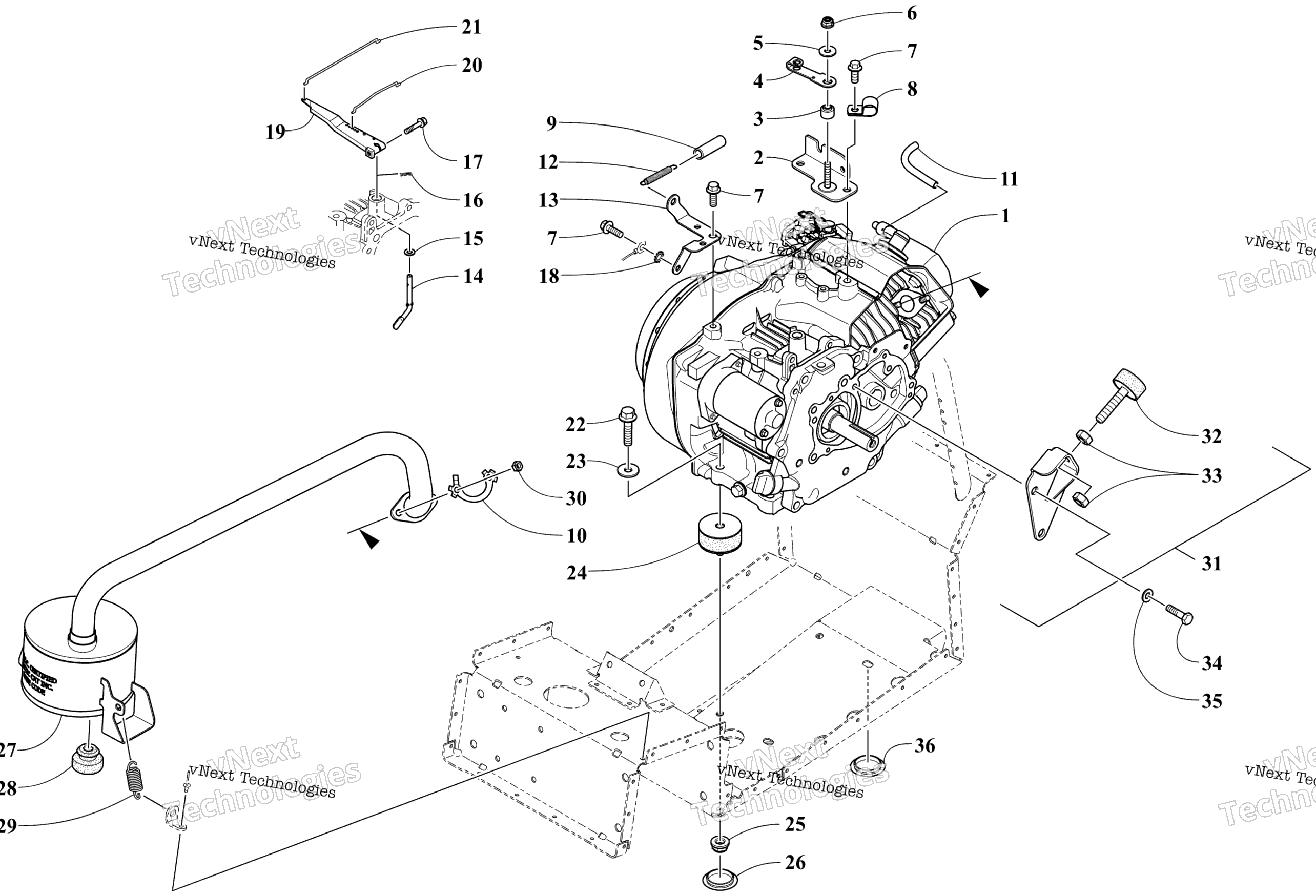 Engine, Exhaust, и Related Parts