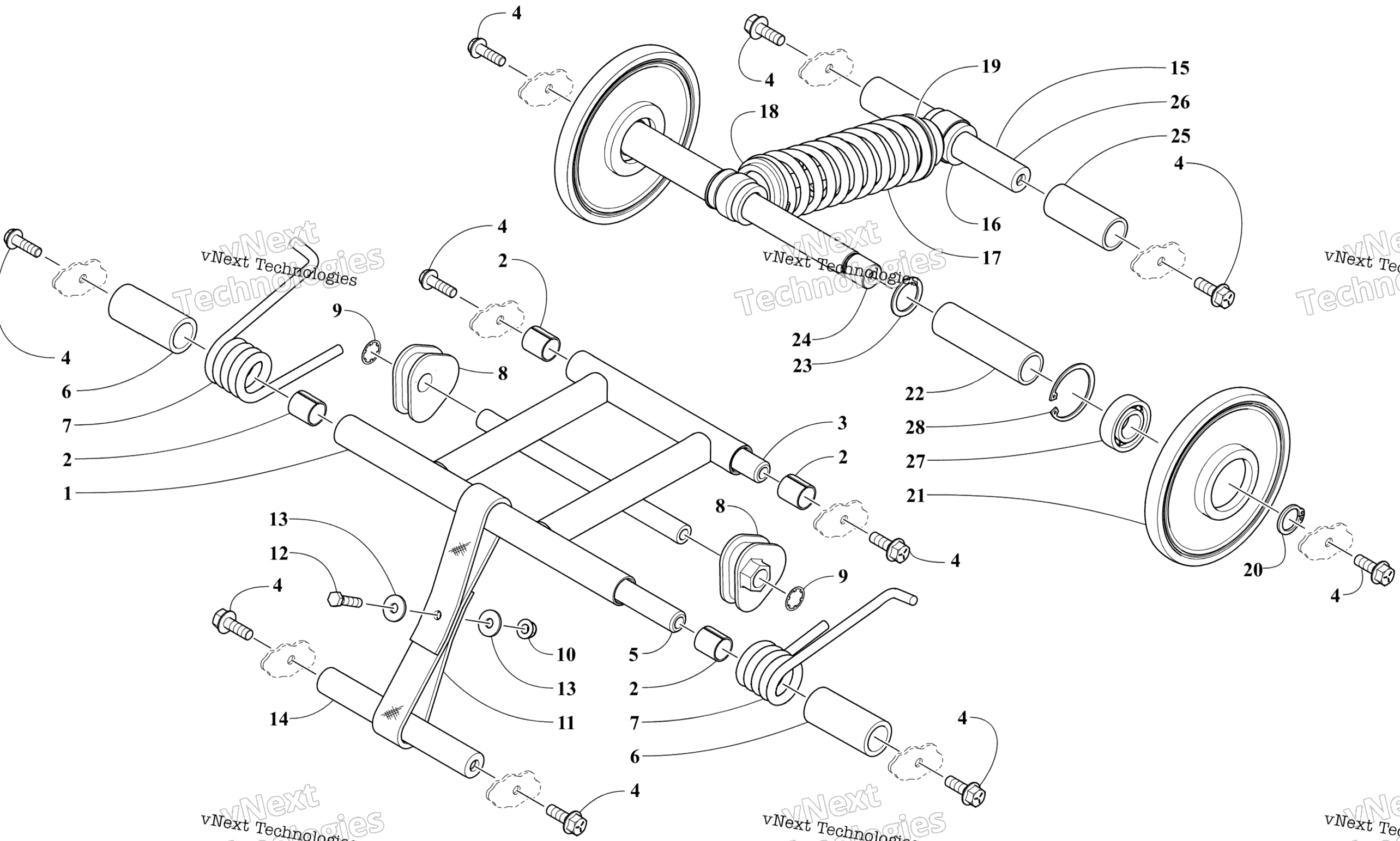 Задняя часть Suspension Arm Assemblies
