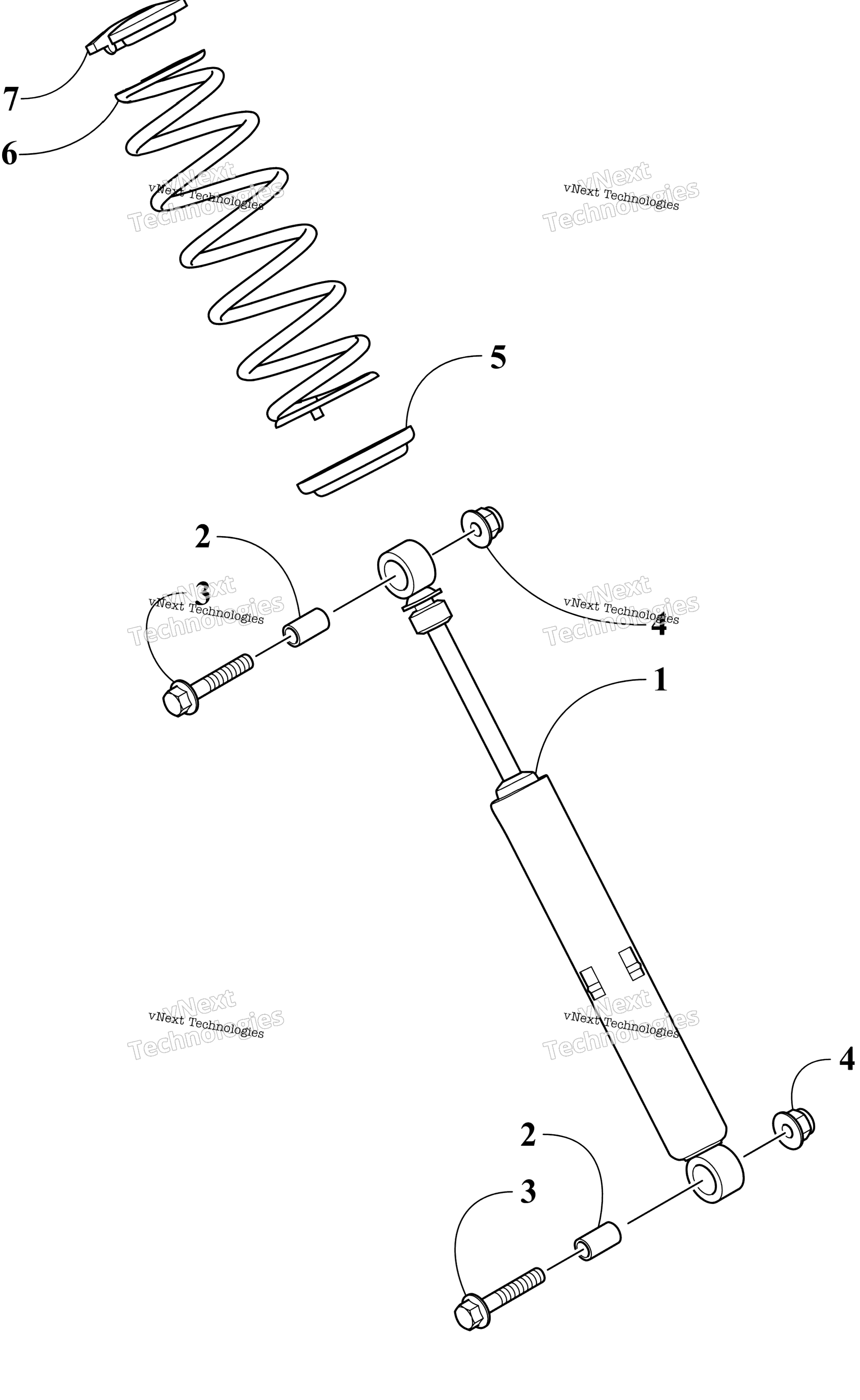Передняя часть Suspension Shock Absorber Assembly