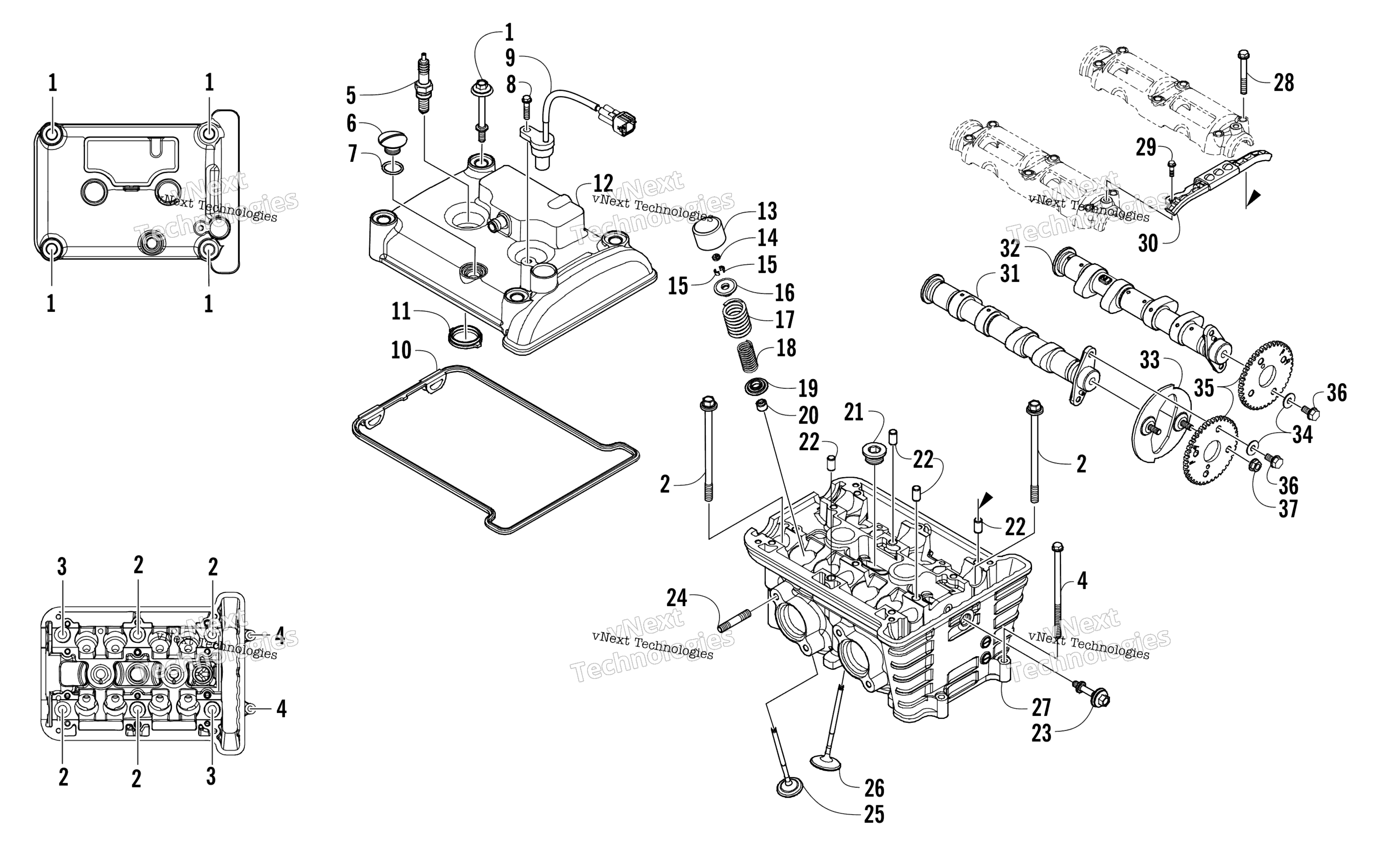 Цилиндр Head And Camshaft/Valve Assembly