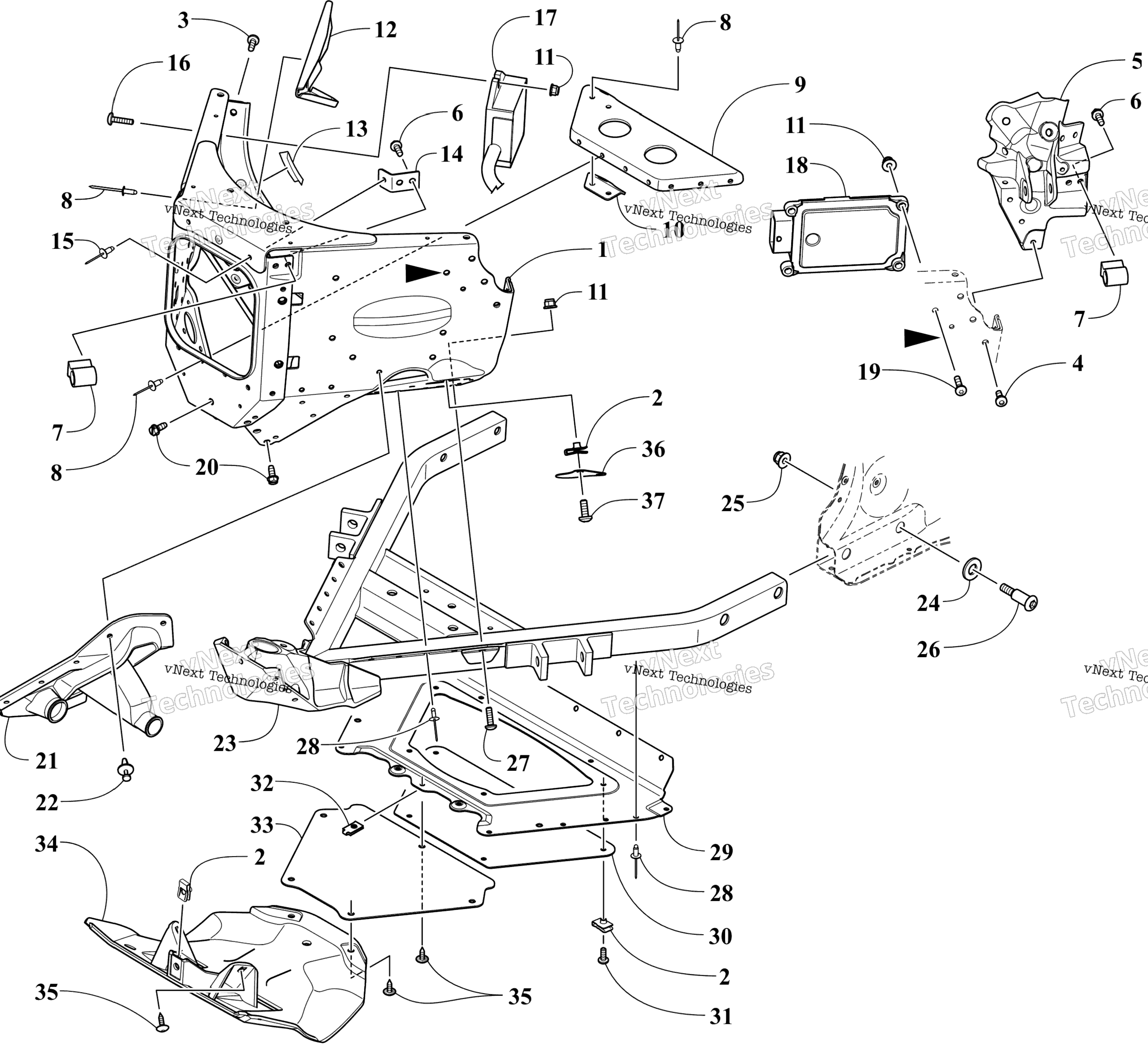 Передняя часть Frame Assembly