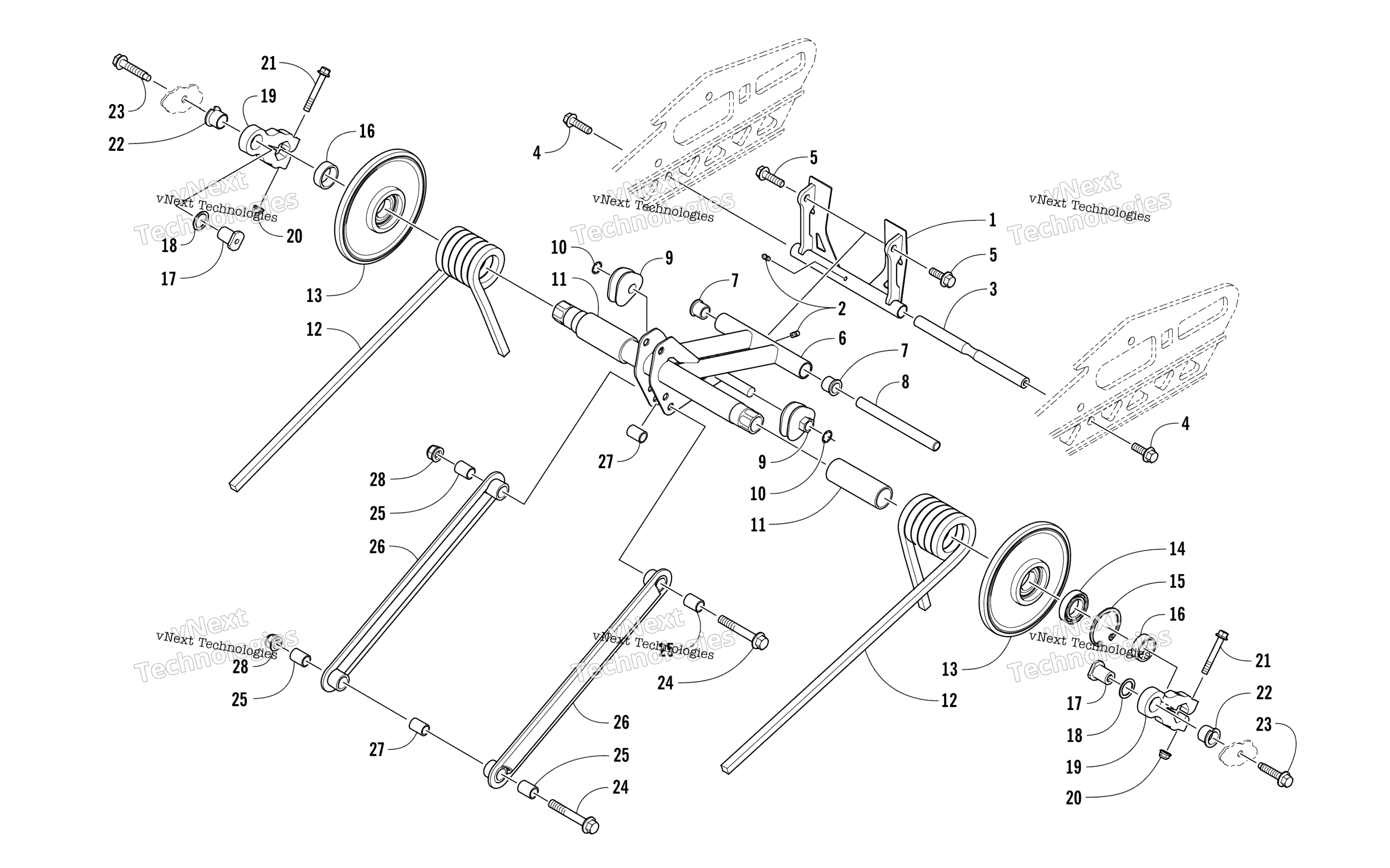 Задняя часть Suspension Rear Arm Assembly