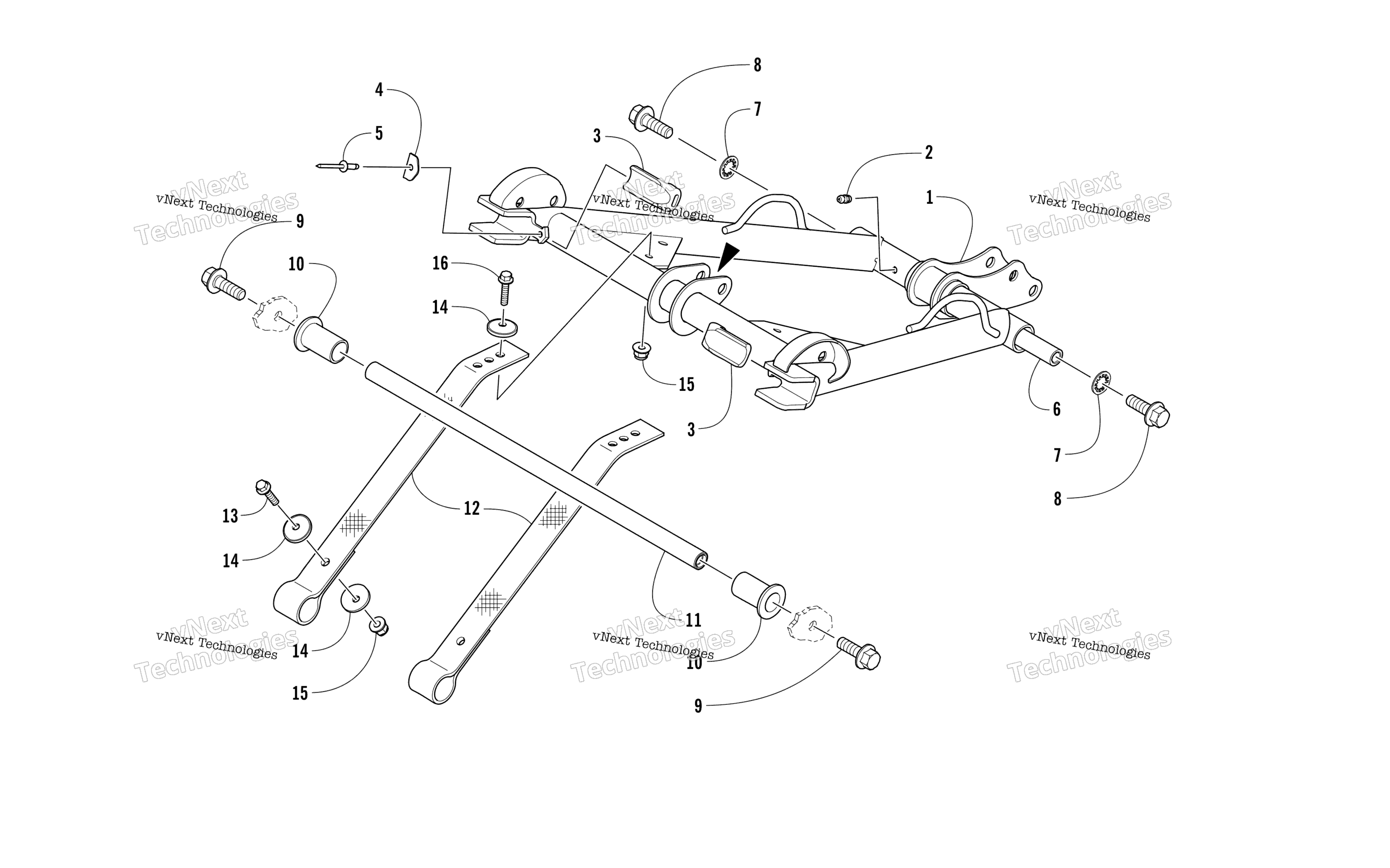Задняя часть Suspension Front Arm Assembly