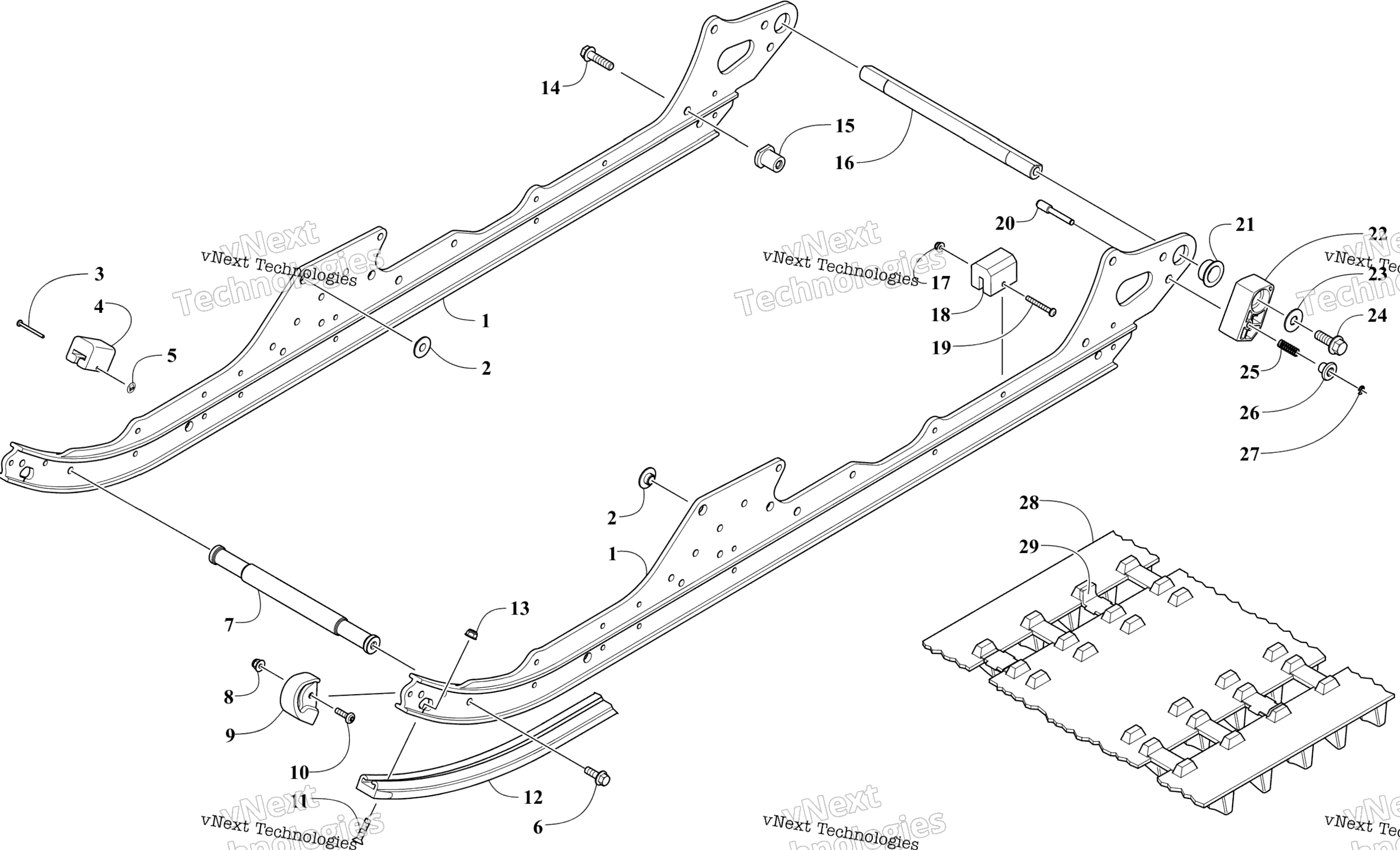Slide Rail и Track узел