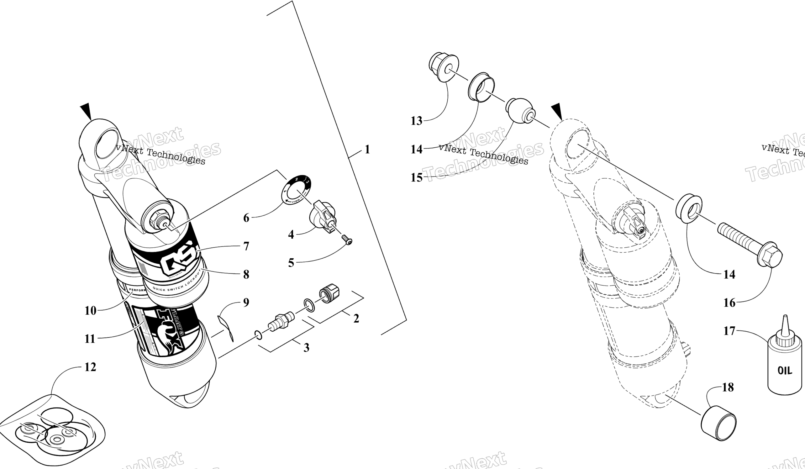 Задняя часть Suspension Front Arm Shock Absorber