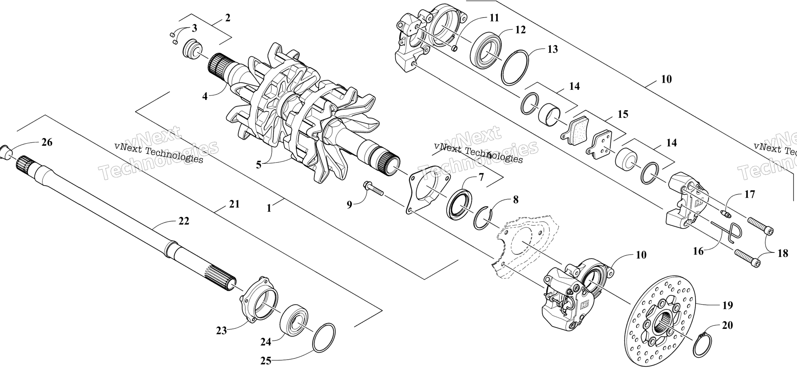 Привод Train Shafts And Brake Assemblies