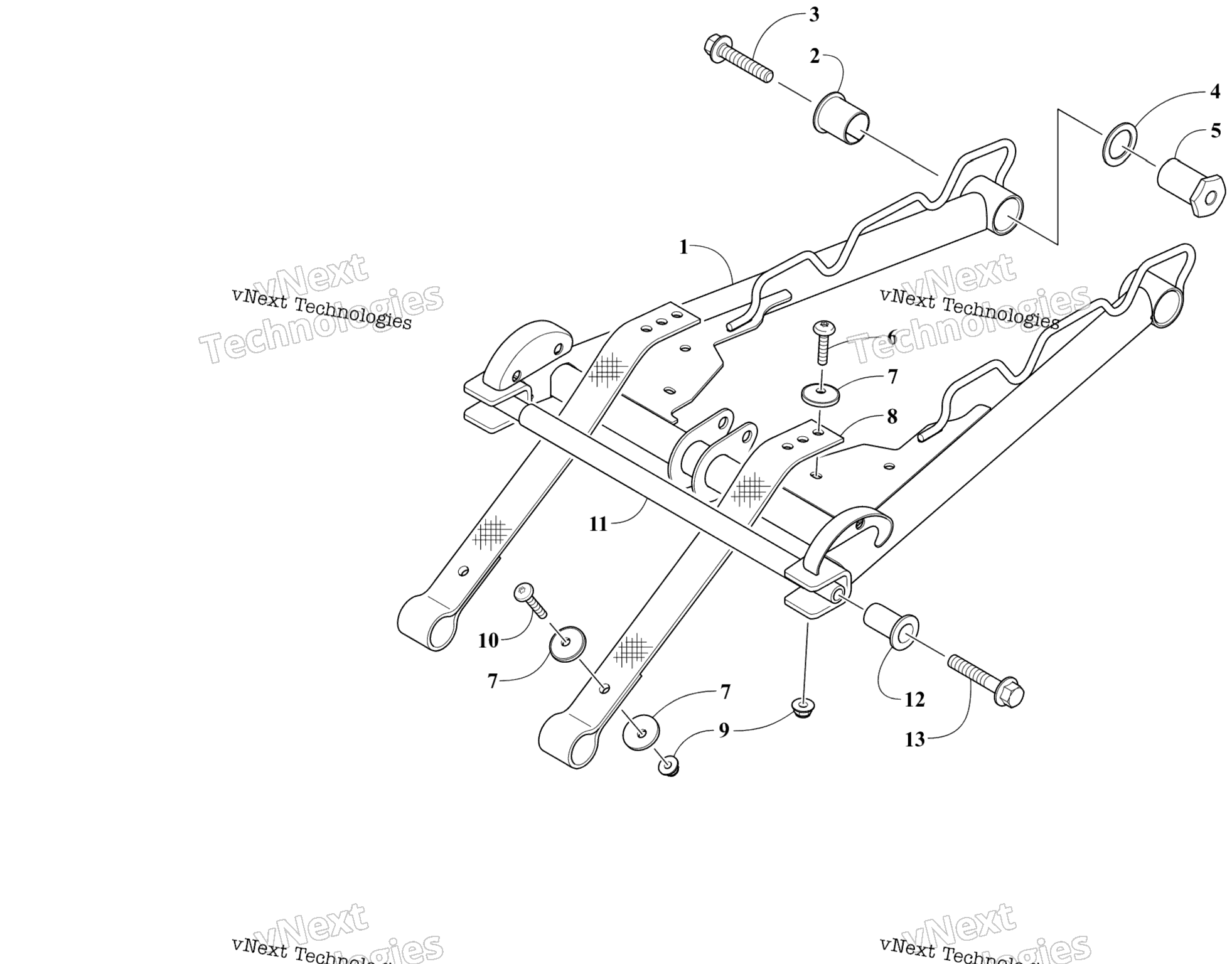 Задняя часть Suspension Front Arm Assembly