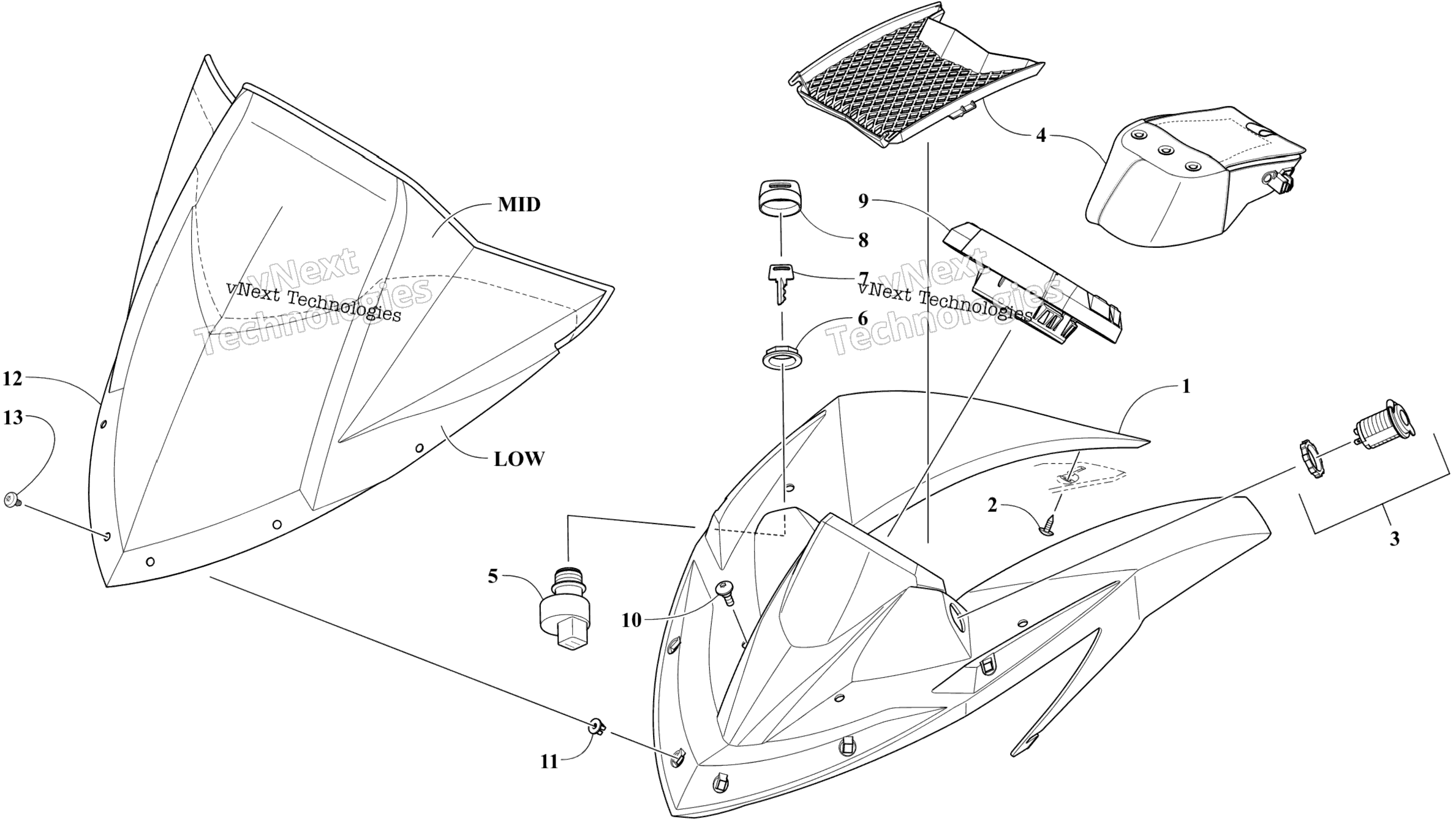 Ветровое стекло And Instruments Assemblies