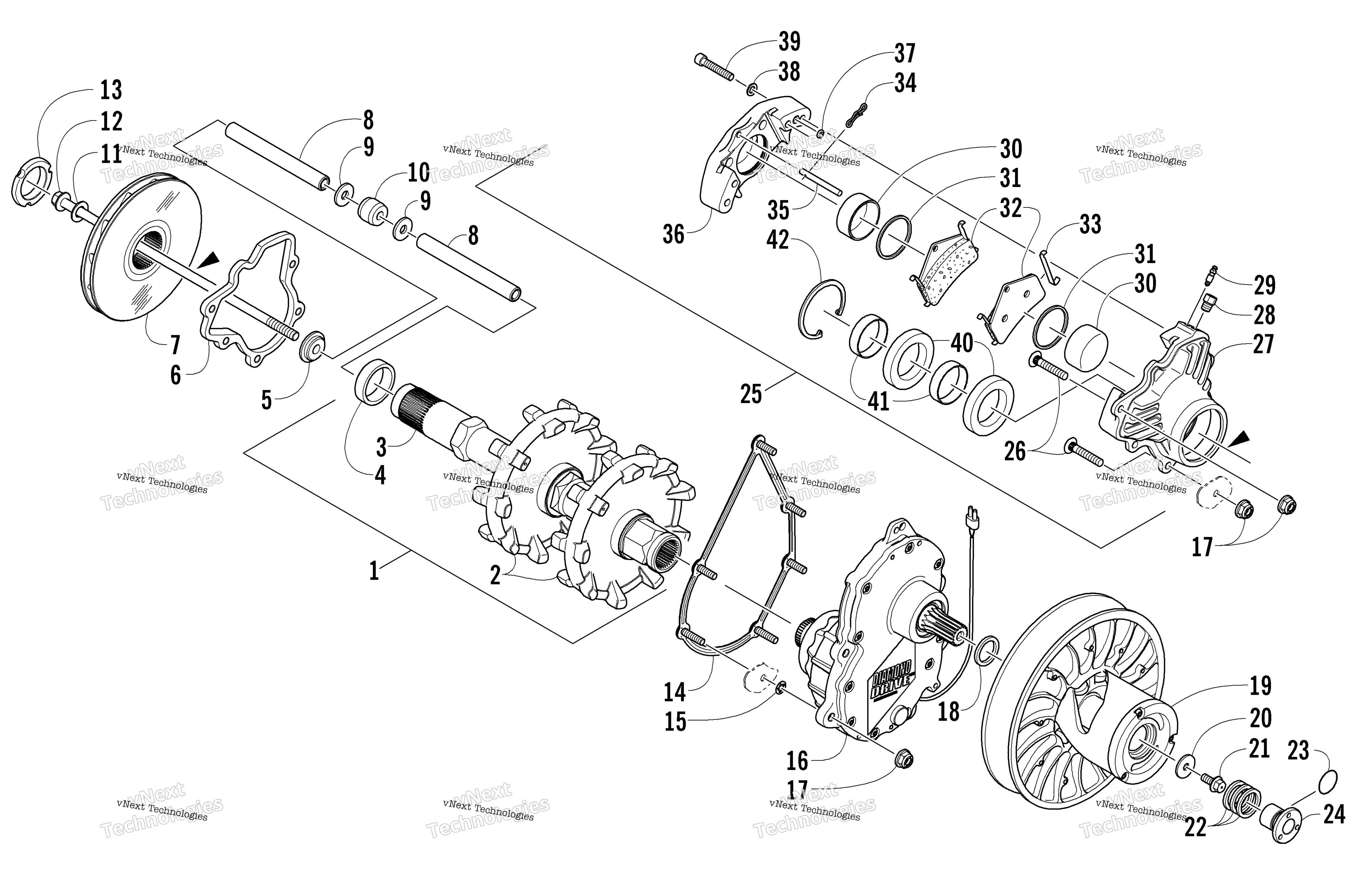 Привод Train Shafts And Brake Assemblies