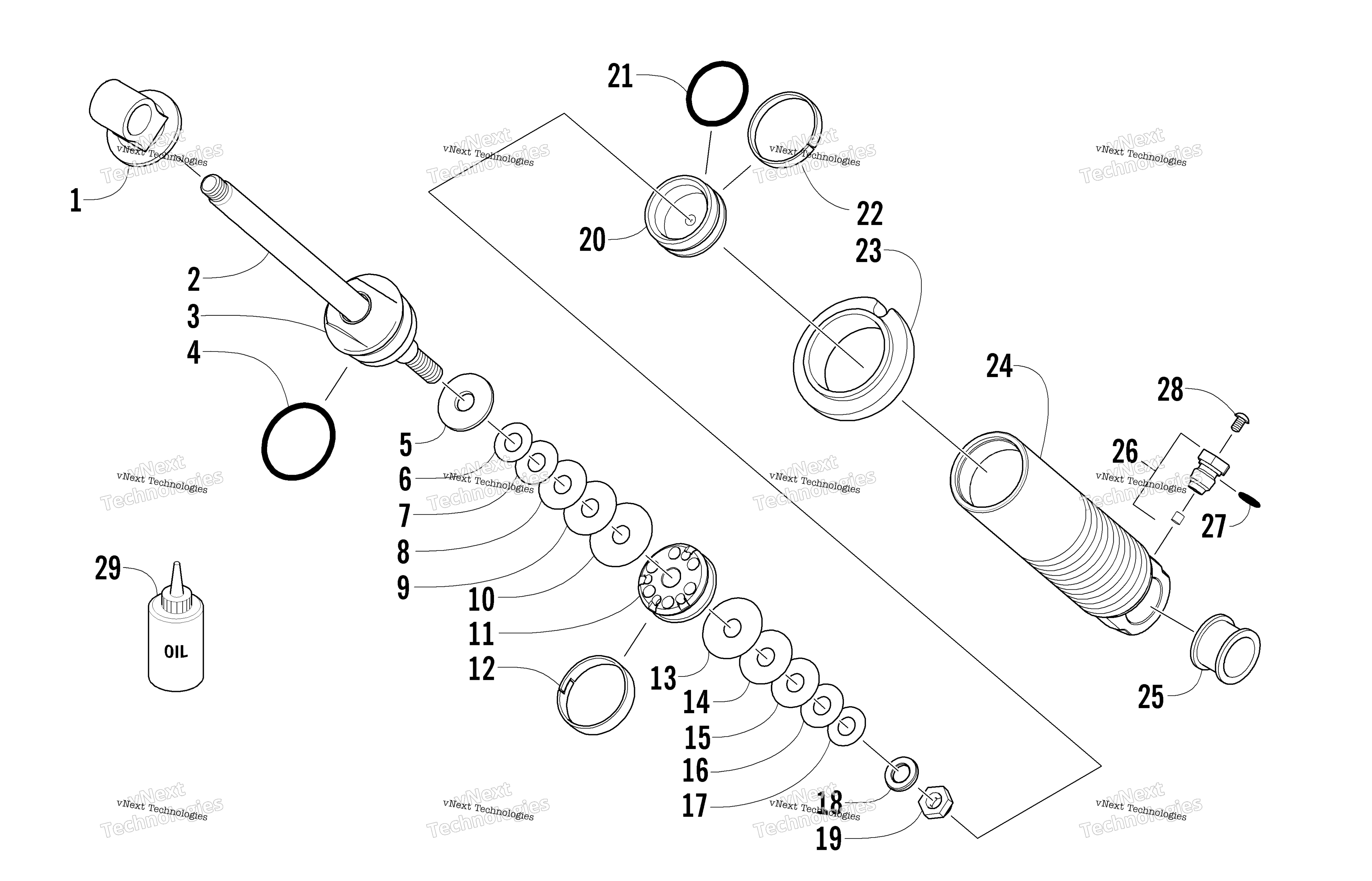 Задняя часть Suspension Front Arm Shock Absorber