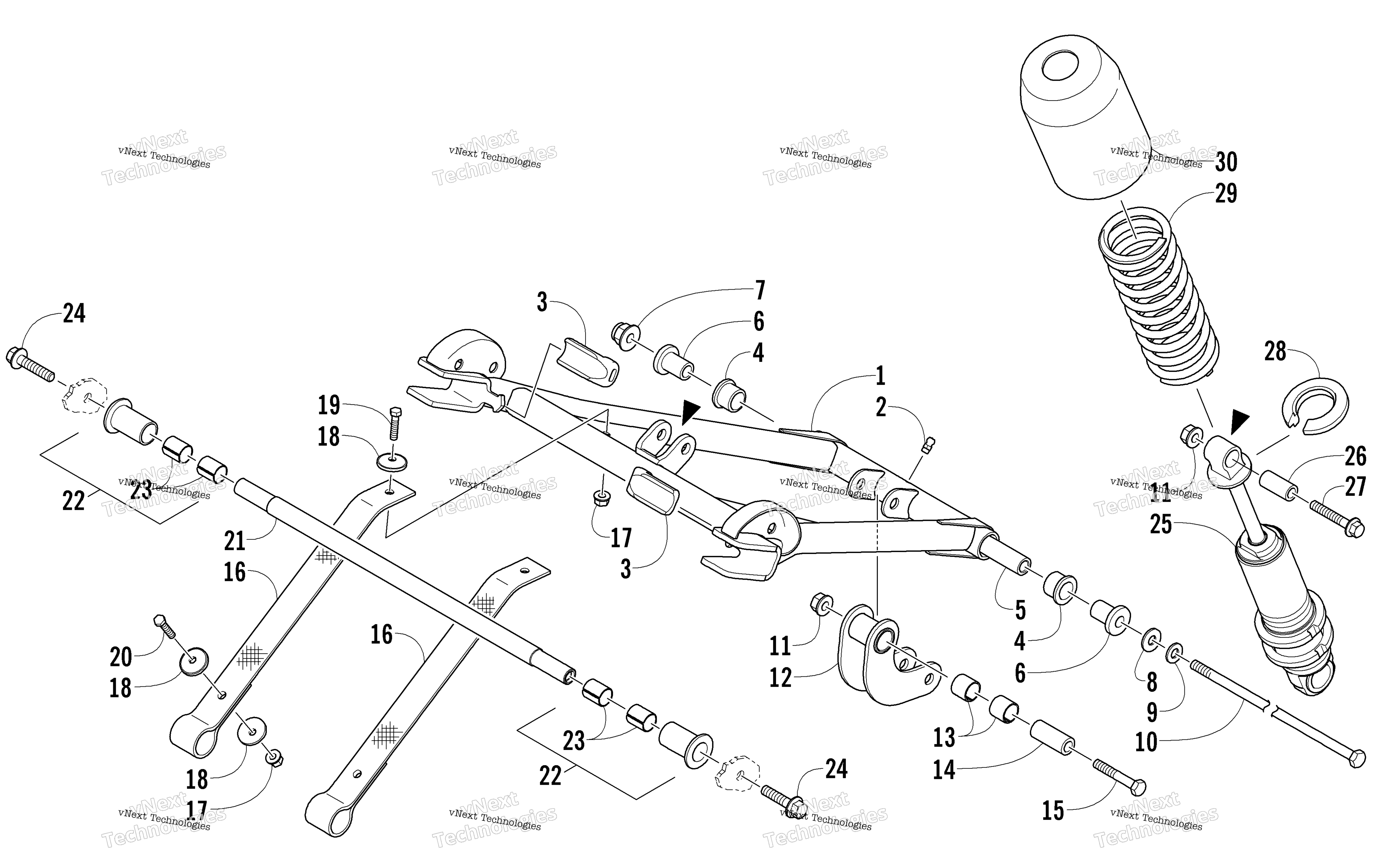 Задняя часть Suspension Front Arm Assembly