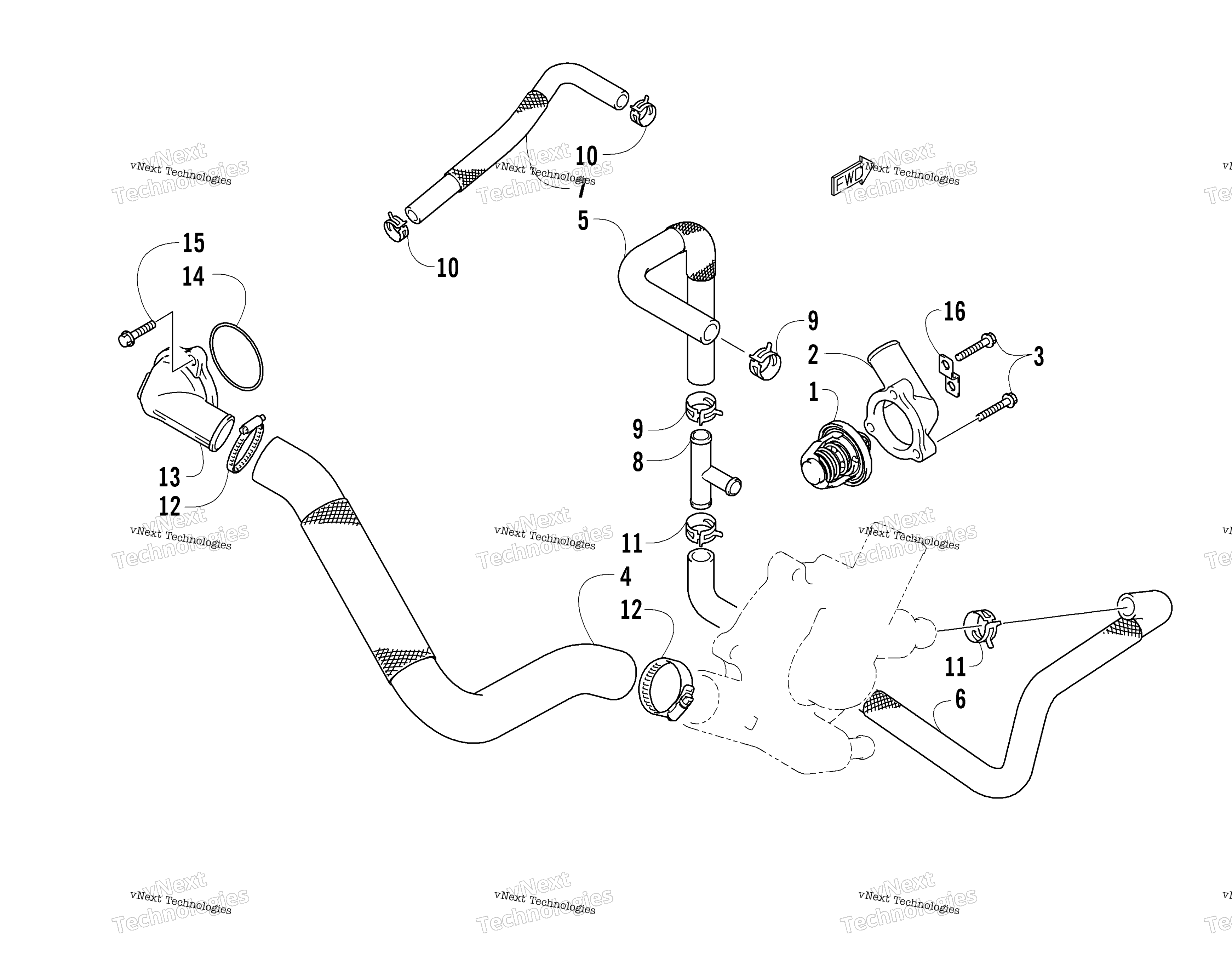 Система охлаждения Hose Assembly