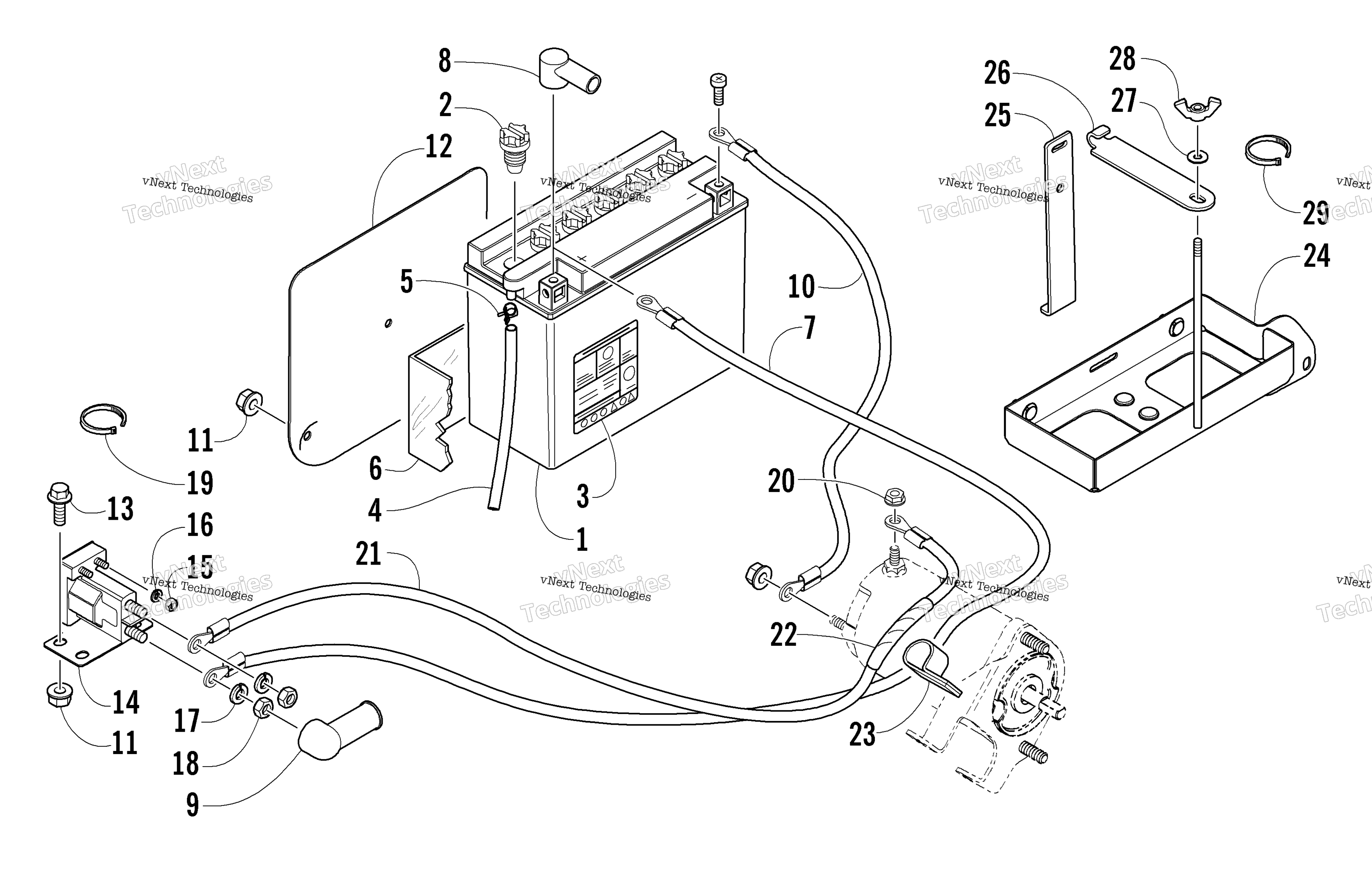 Battery, Solenoid, и Cables