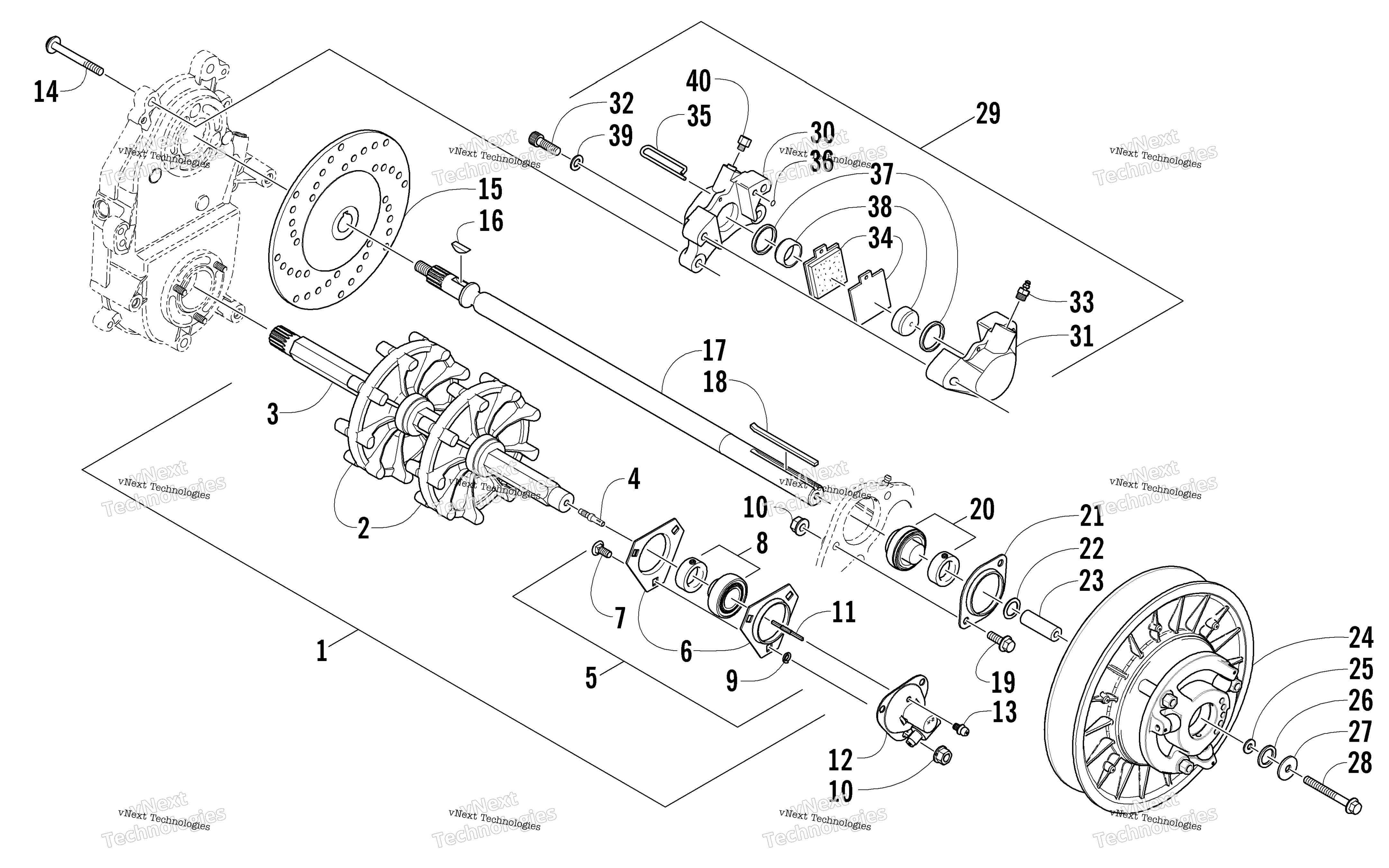 Привод Train Shaft And Brake Assemblies