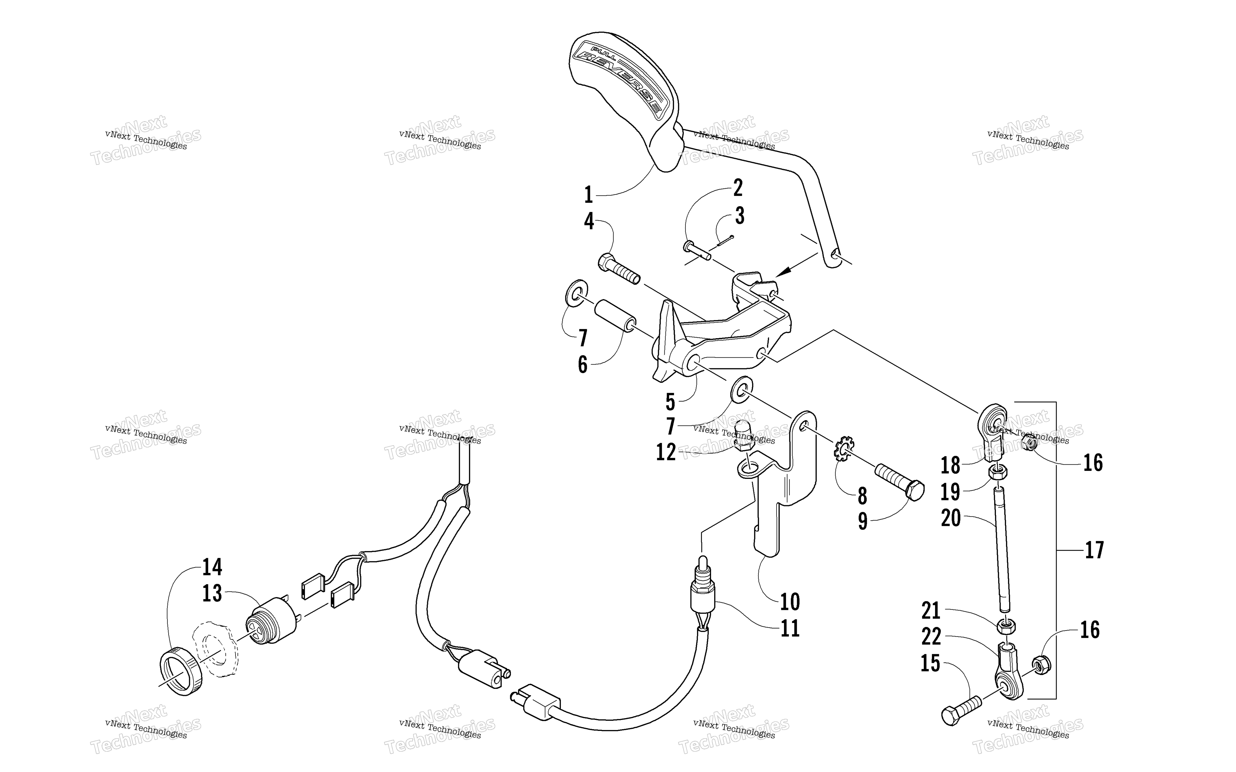 Задняя передача SHIFT LEVER ASSEMBLY