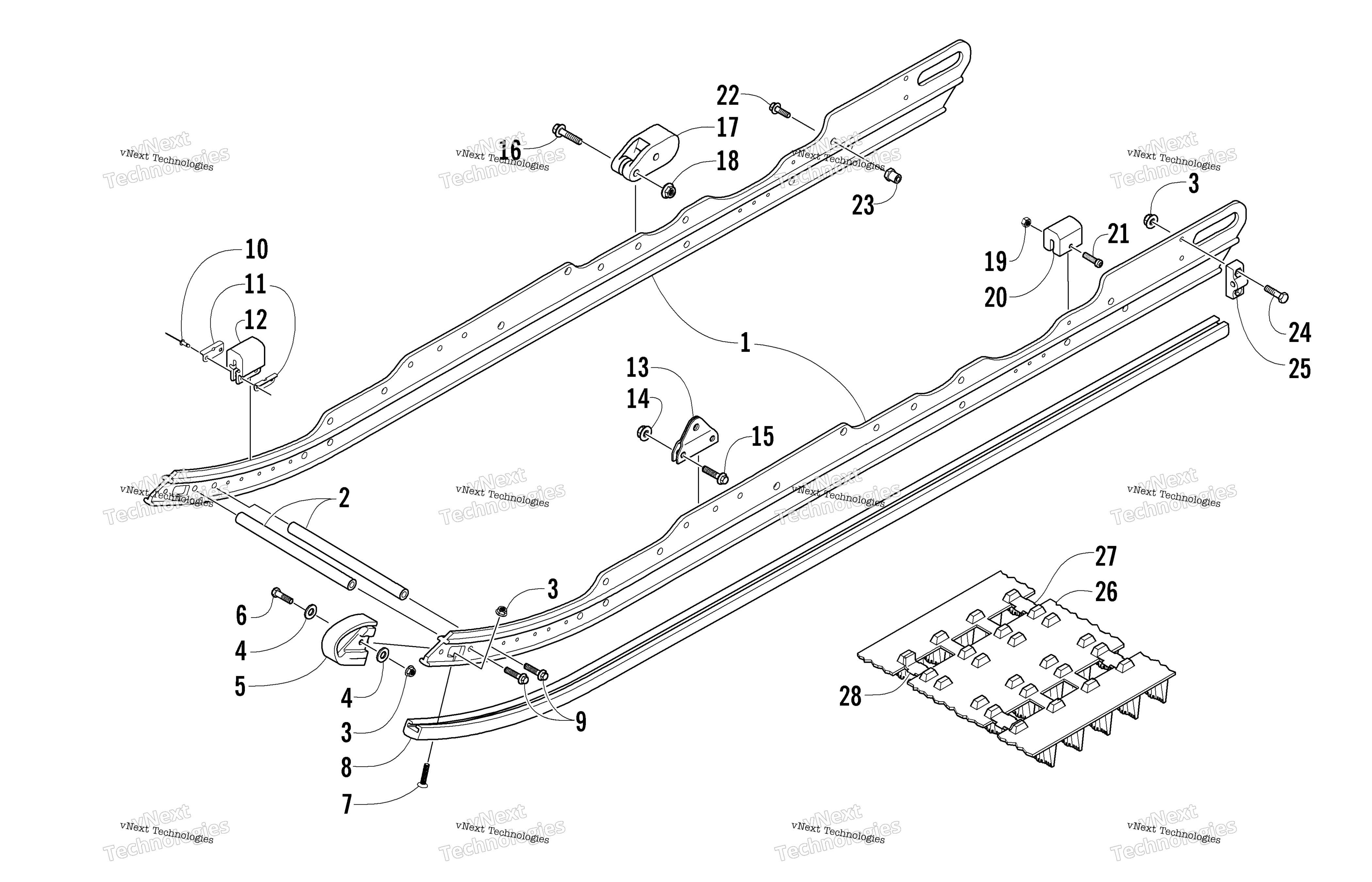 Slide Rail и Track узел