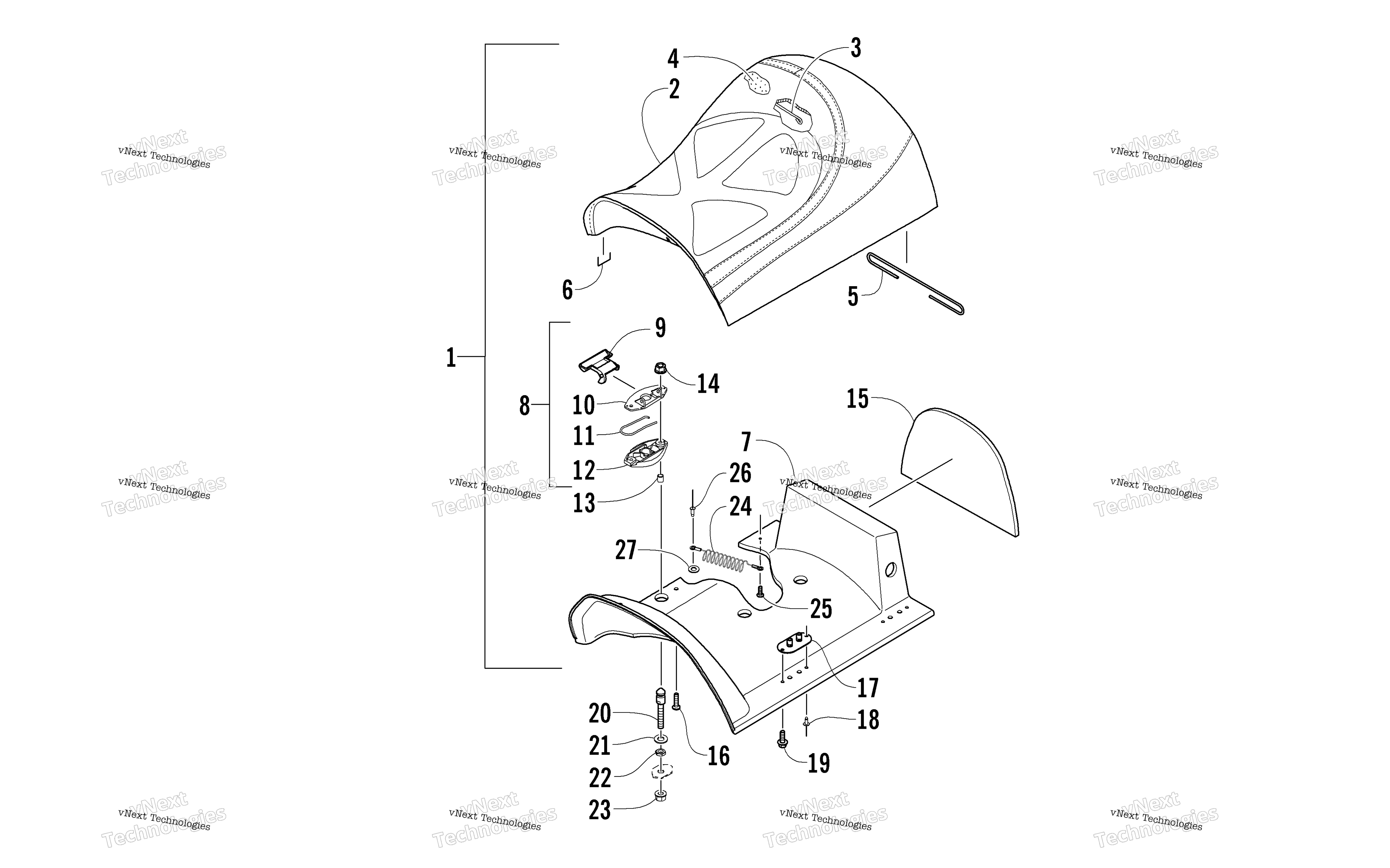 Передняя часть Seat Assembly