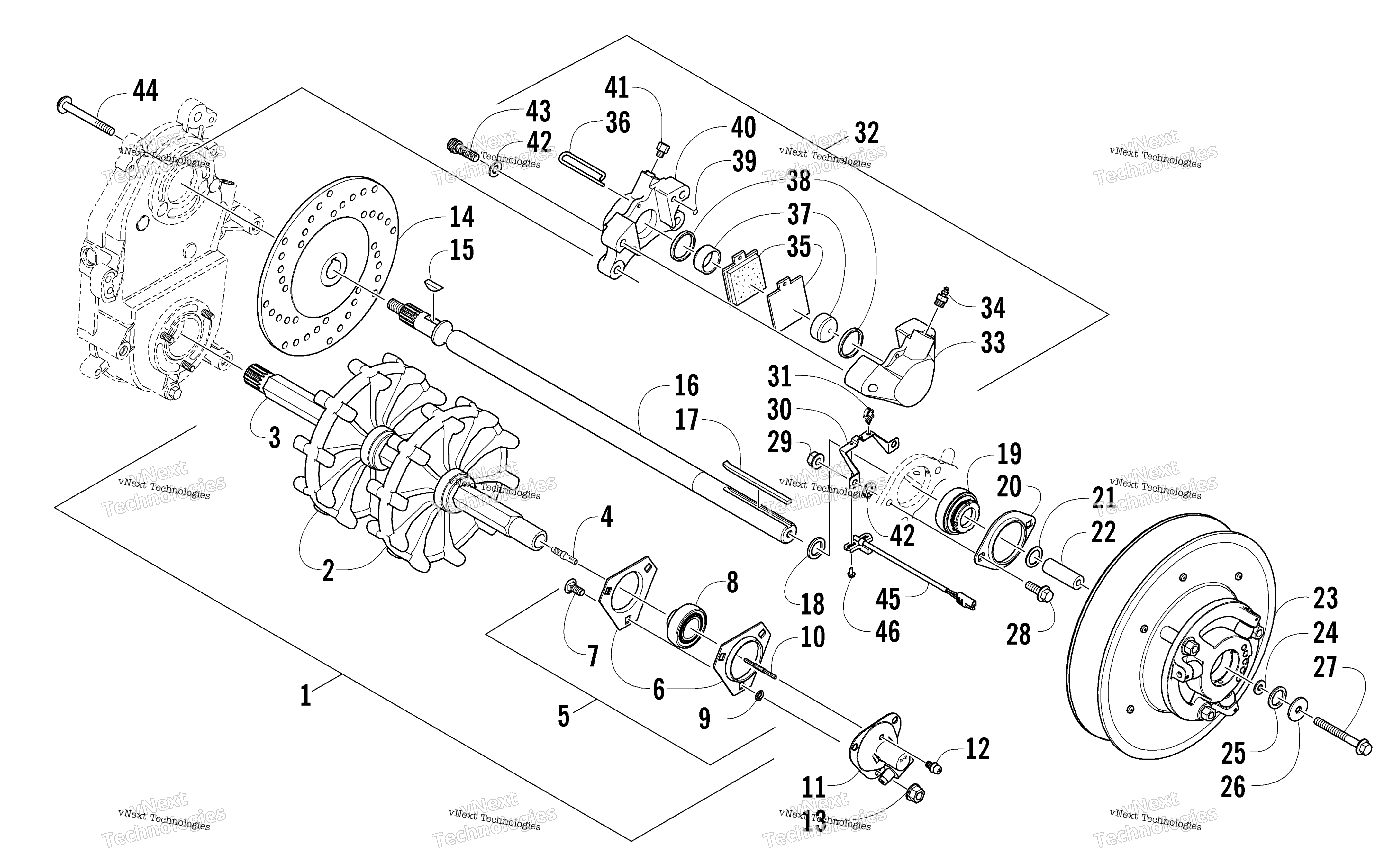 Привод Train Shaft And Brake Assemblies