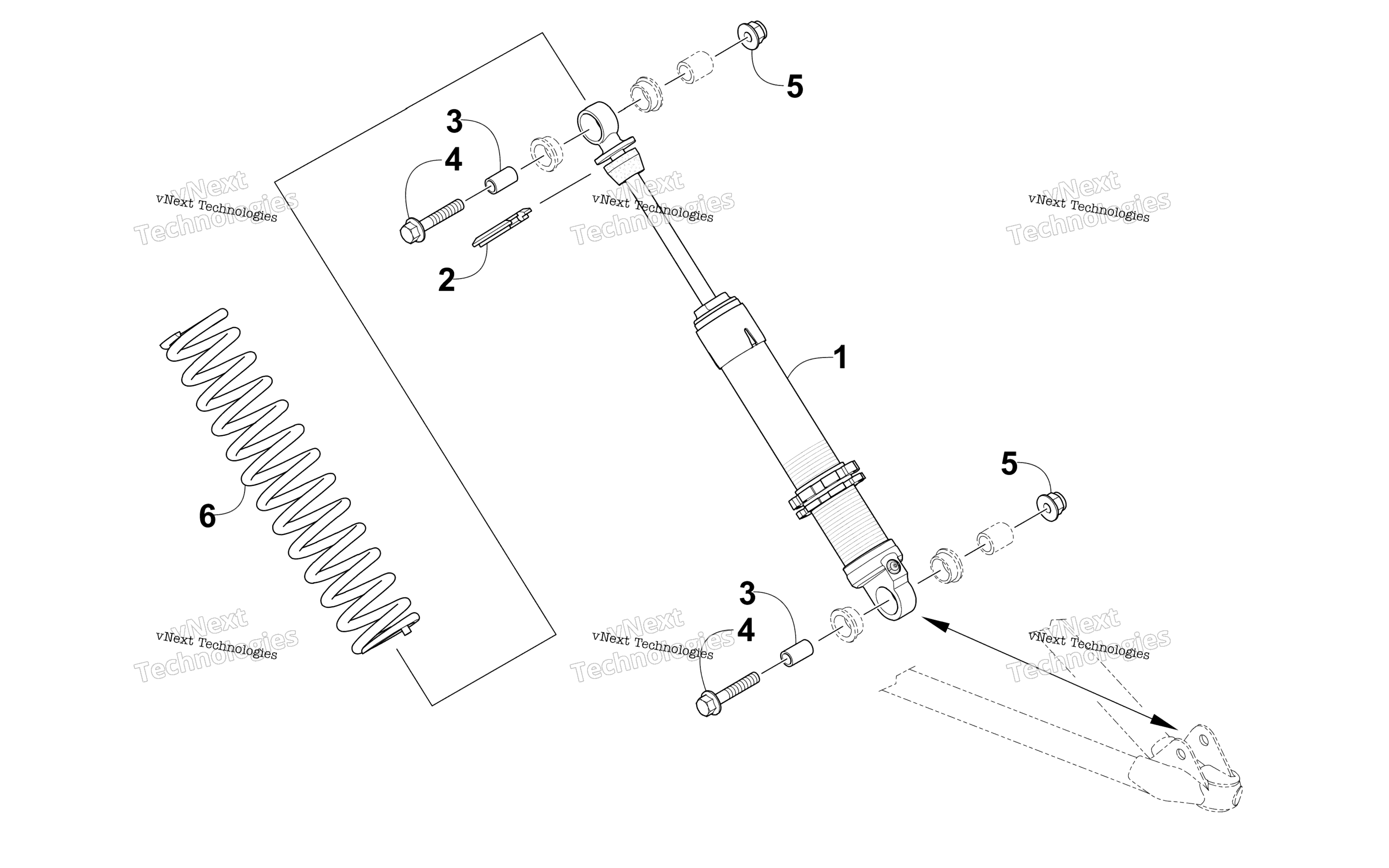 Передняя часть Shock Absorber Assembly