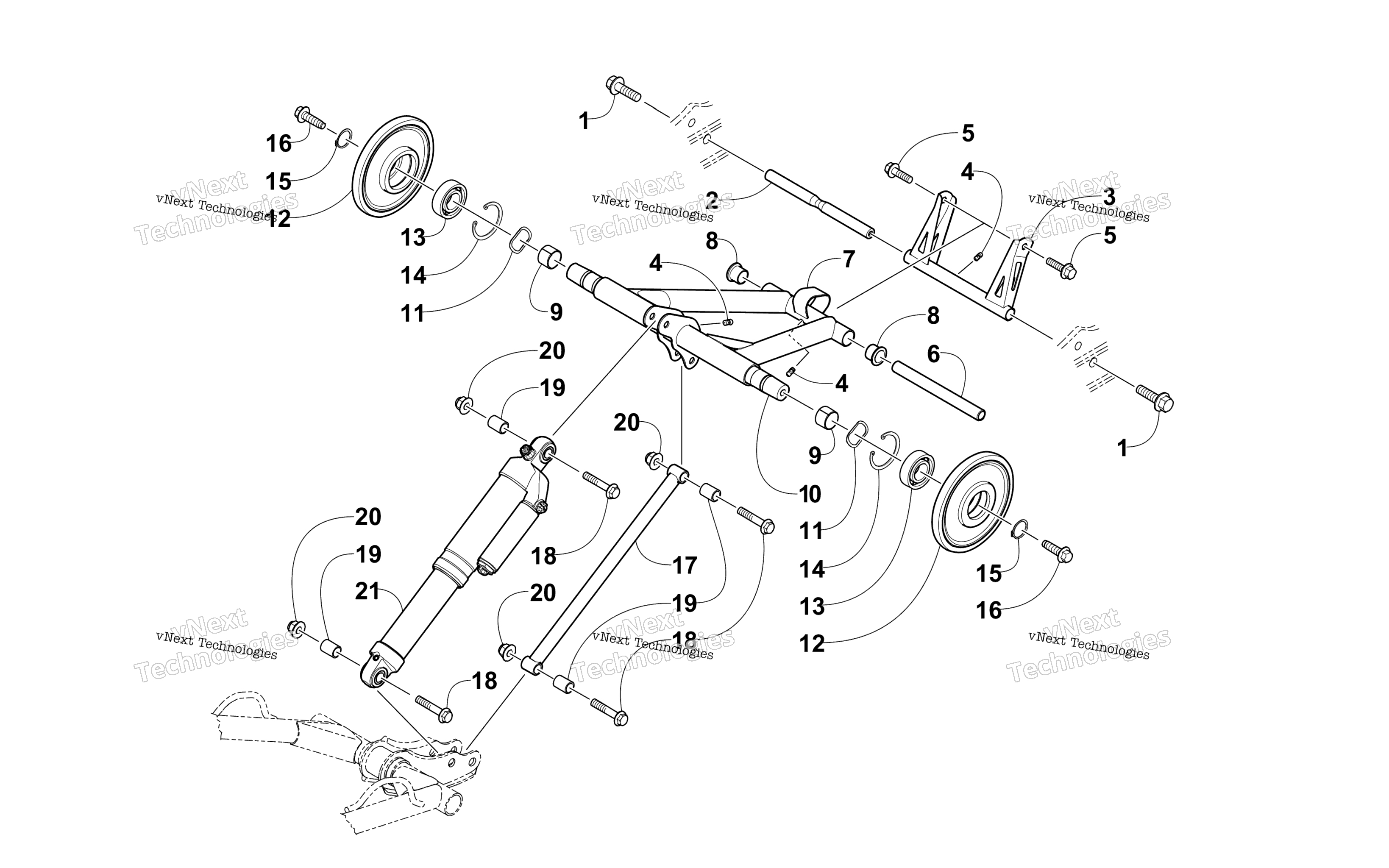 Задняя часть Suspension Rear Arm Assembly