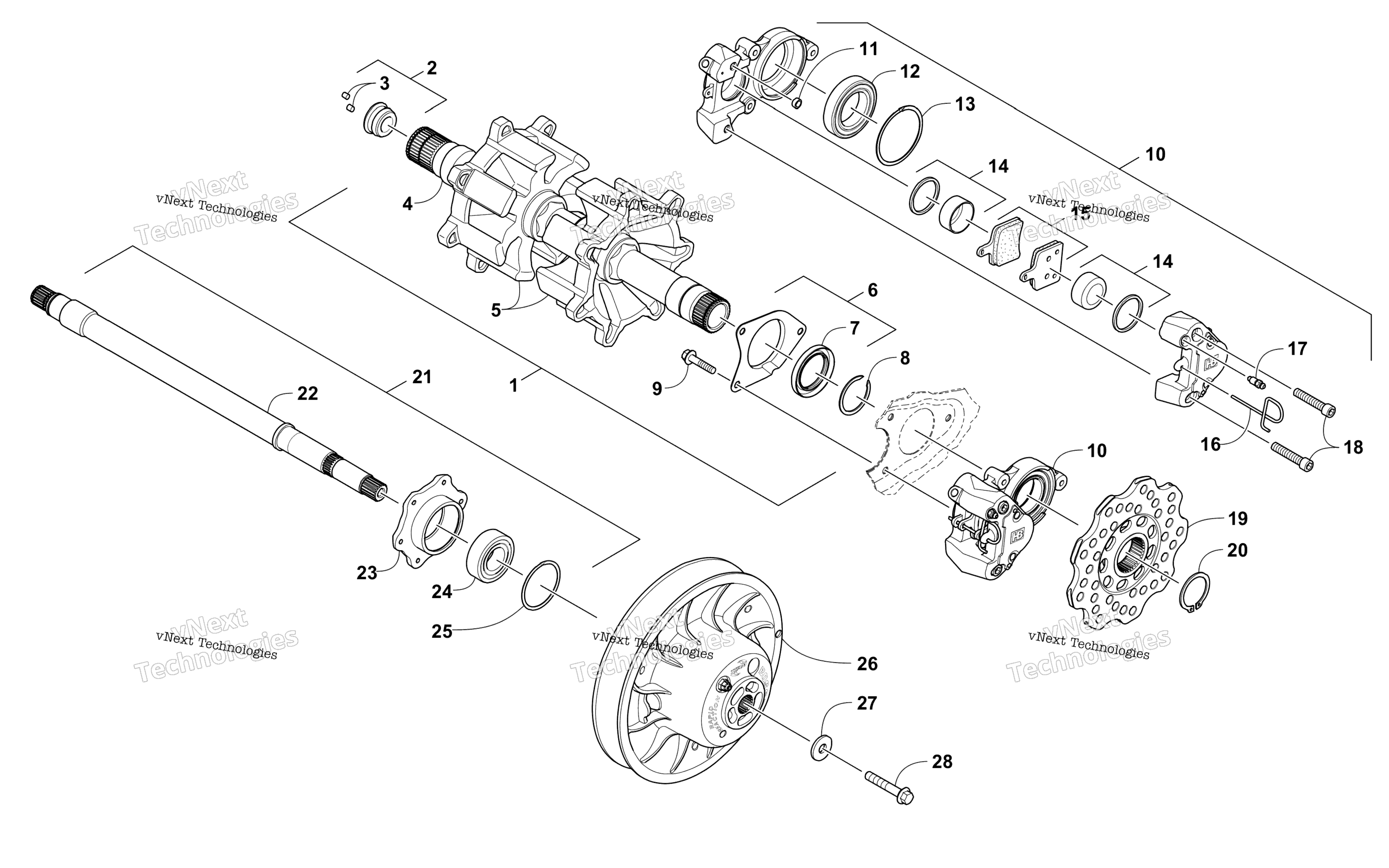 Привод Train Shafts And Brake Assemblies