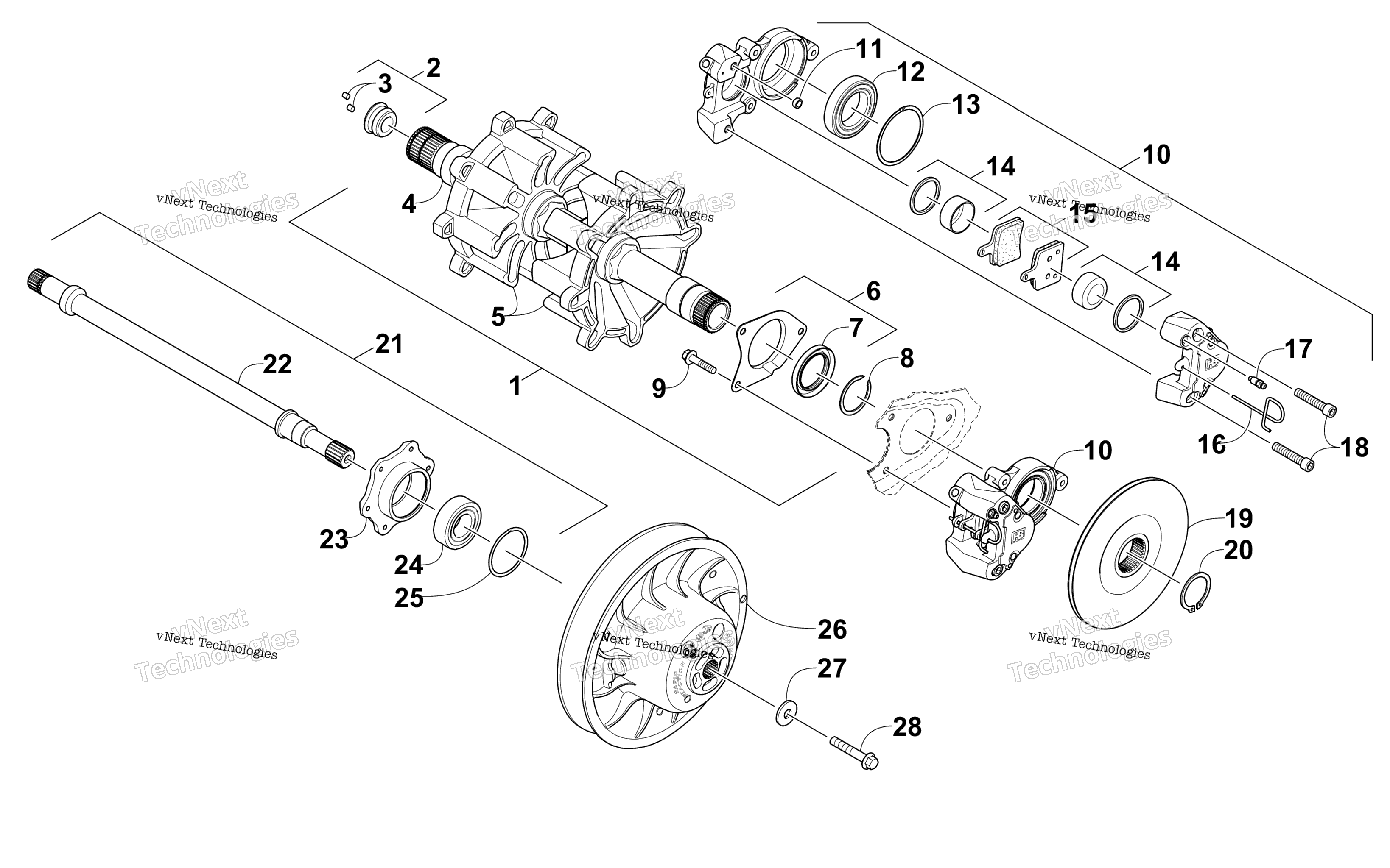 Привод Train Shafts And Brake Assemblies